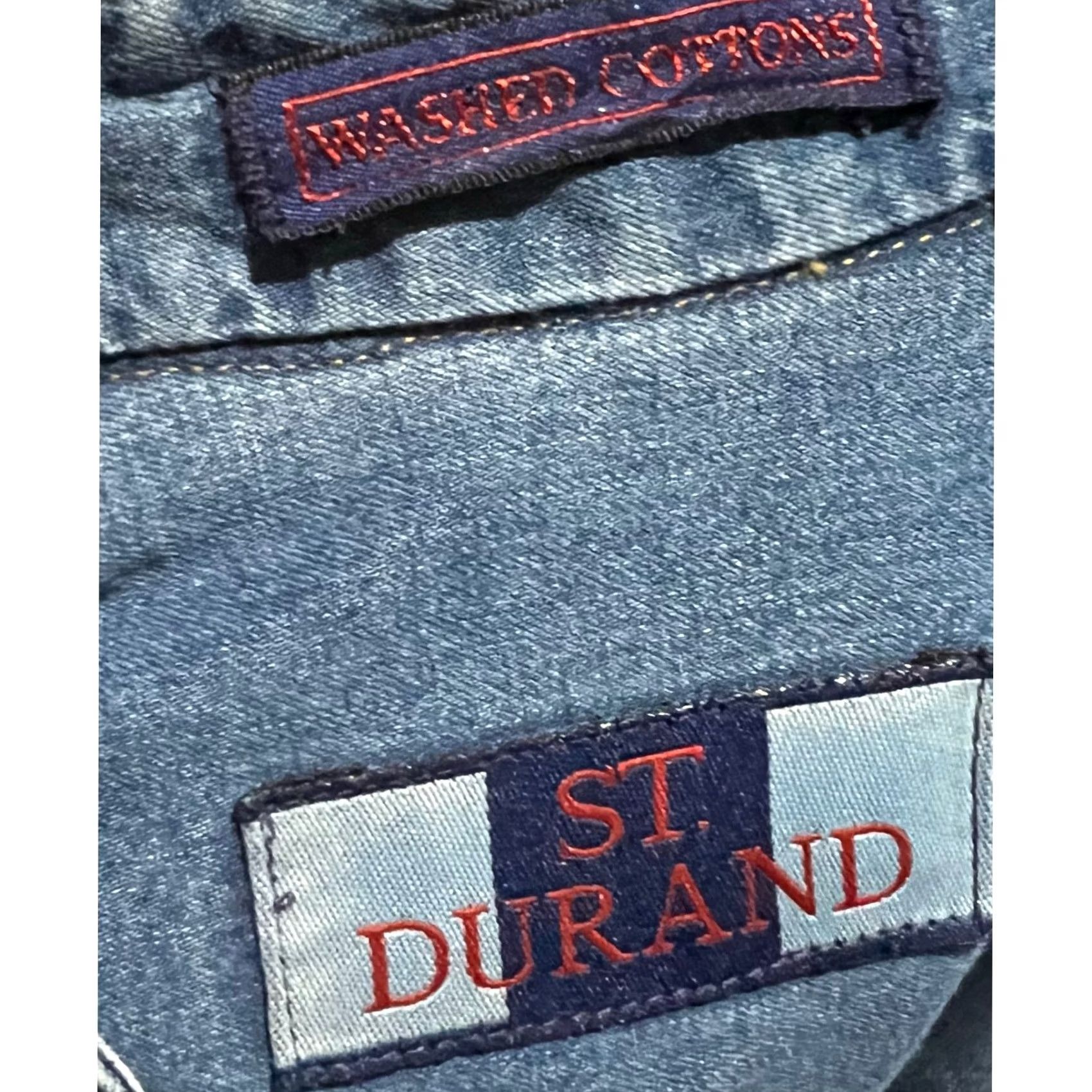Denime VINTAGE St Durand Men’s Denim Shirt Blue Button-Up Long Sleeve XL Cotton Casual/Travel Mens Shirt Size US XL / EU 56 / 4 - 4 Thumbnail