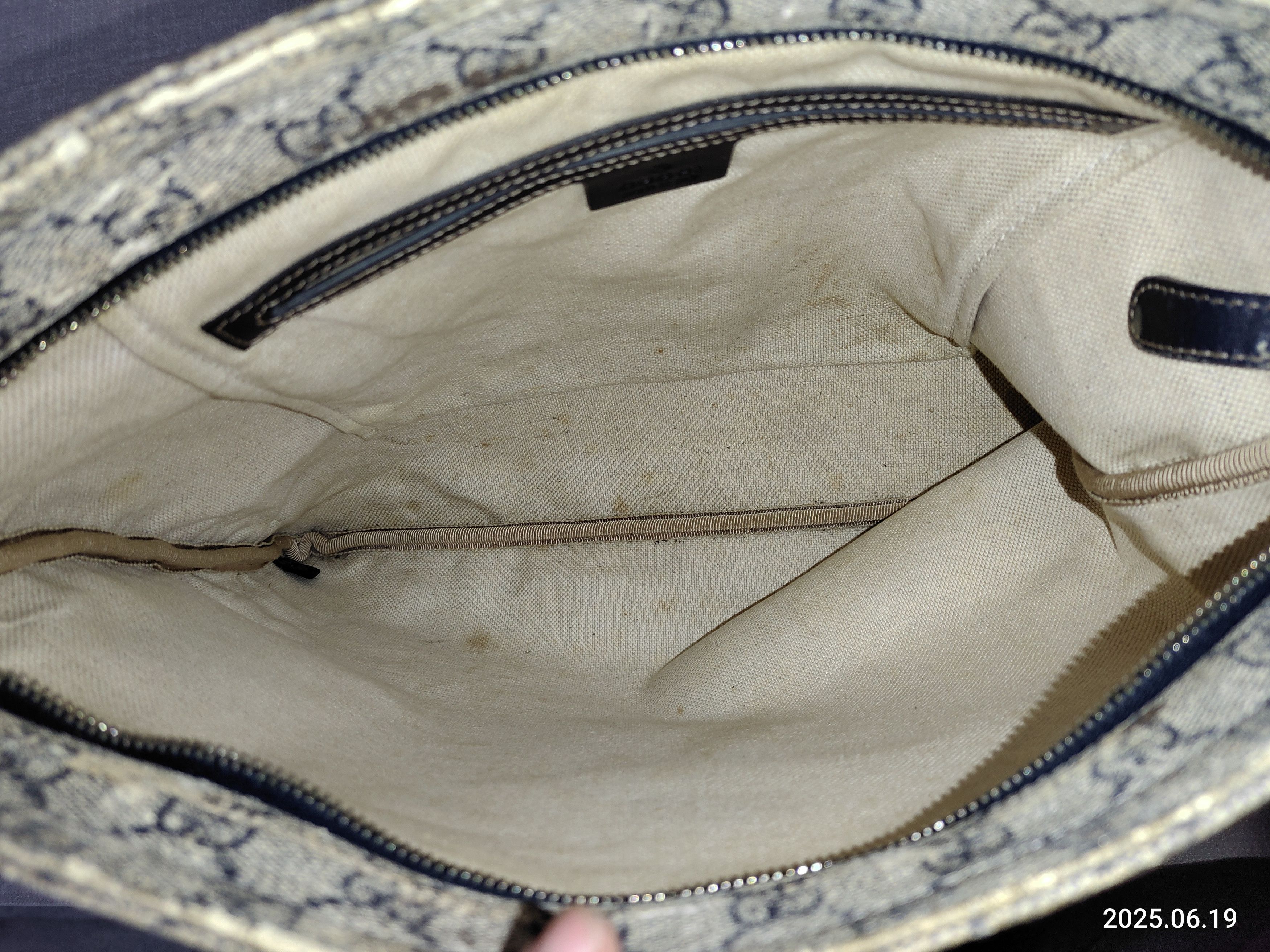 Gucci Gucci Blue Grey Gg Coated Canvas Large Messenger Bag Size ONE SIZE - 12 Thumbnail
