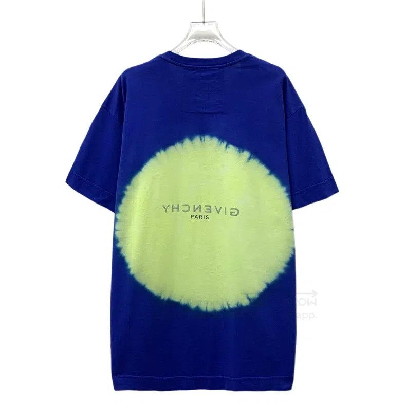 Givenchy Givenchy Dark Blue Tie-Dye Logo Letter Print Cotton Crewne Size US L / EU 52-54 / 3 - 2 Thumbnail