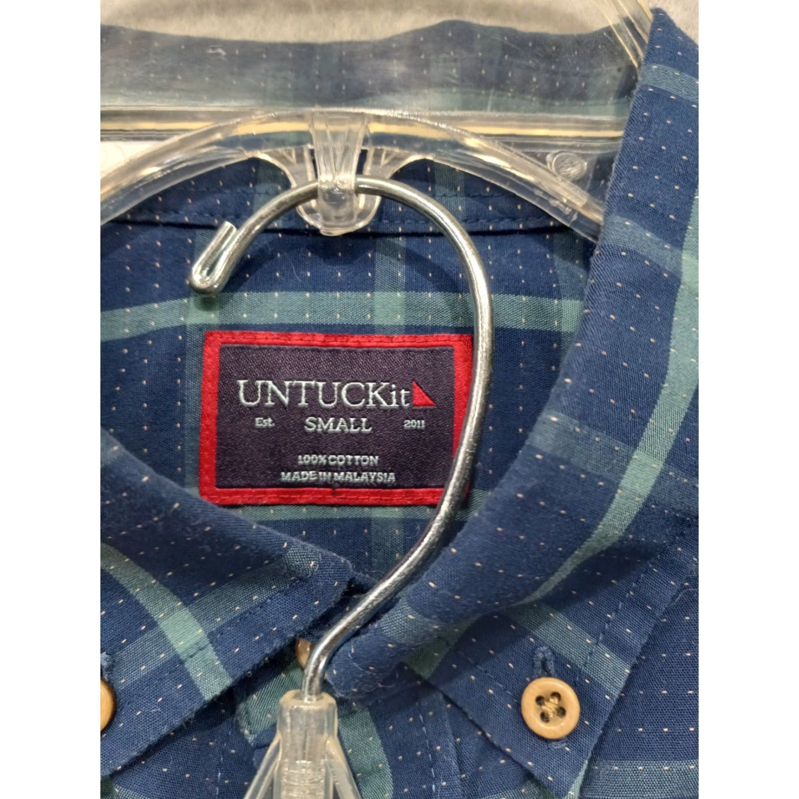 UNTUCKit UNTUCKit Shirts Long Sleeve Button-Up Untuckit 2 Men's Small Blue Purple Plaid Solid Casual Workwear Size US S / EU 44-46 / 1 - 4 Thumbnail
