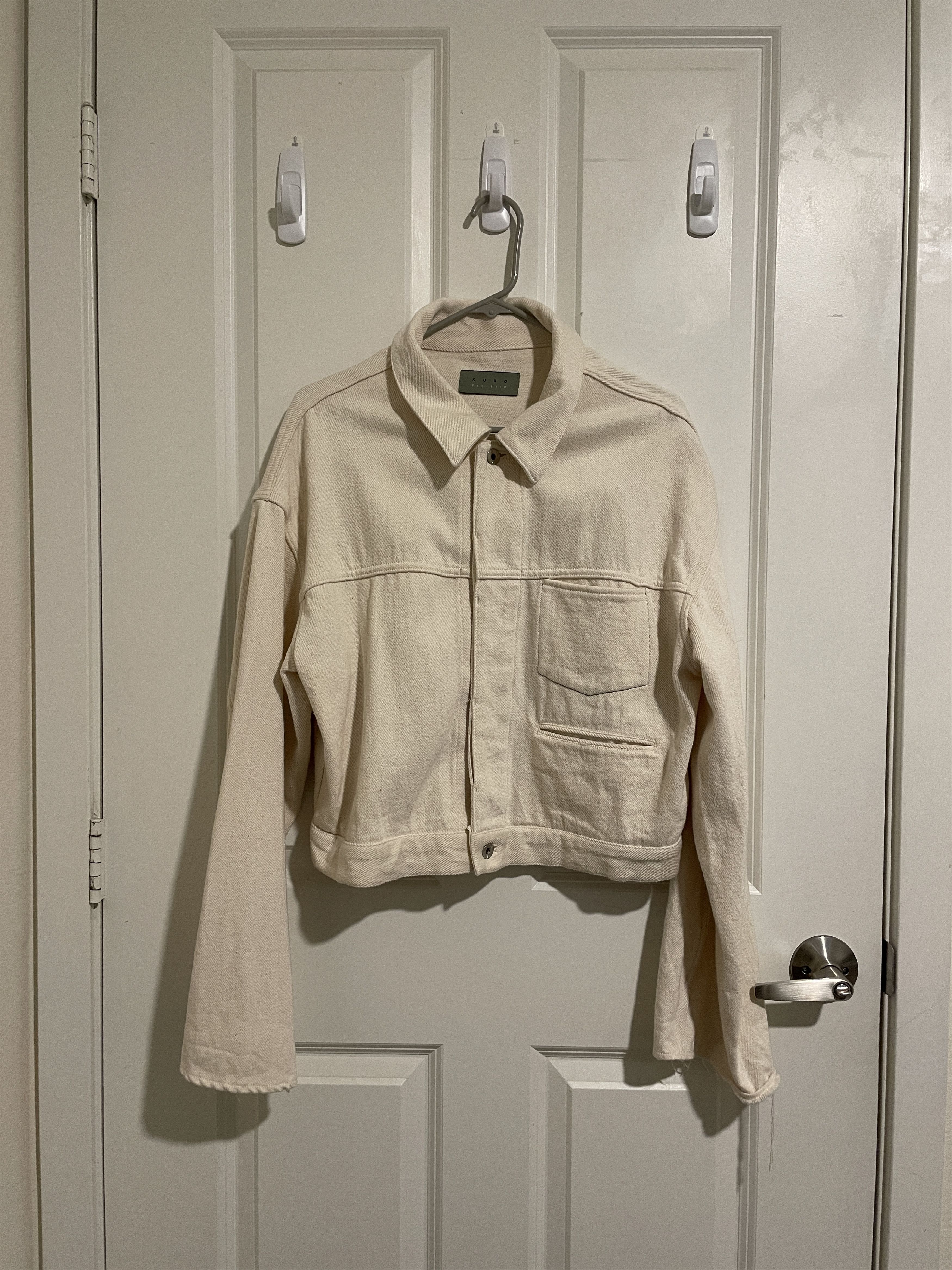 KURO Distressed Cream Denim Jacket Size US XS / EU 42 / 0 - 1 Thumbnail
