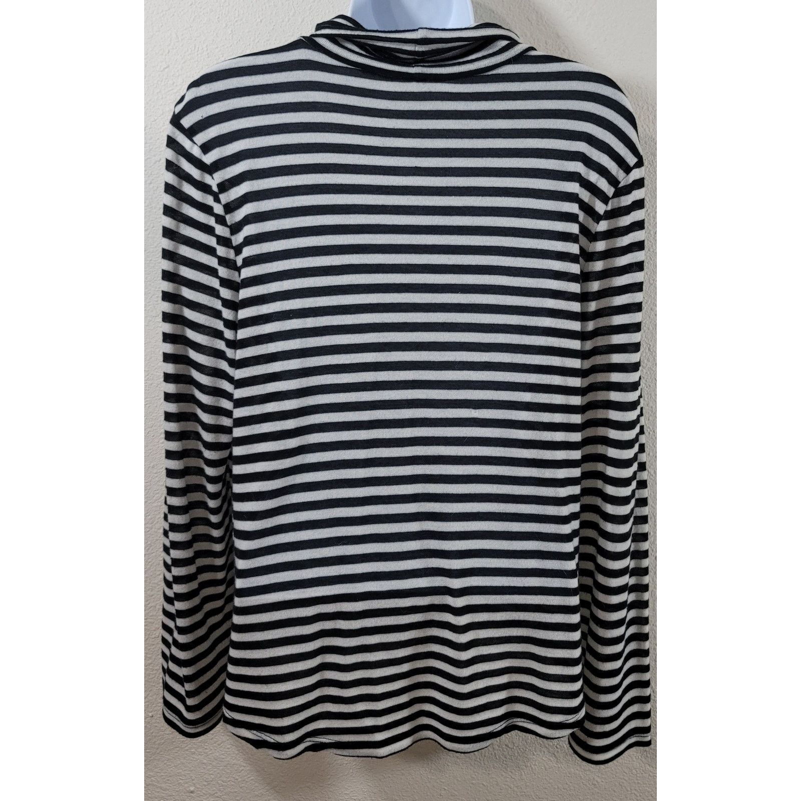 Other Chico's Black White Striped Mock Neck Top 1 Medium Soft Size M / US 6-8 / IT 42-44 - 2 Thumbnail