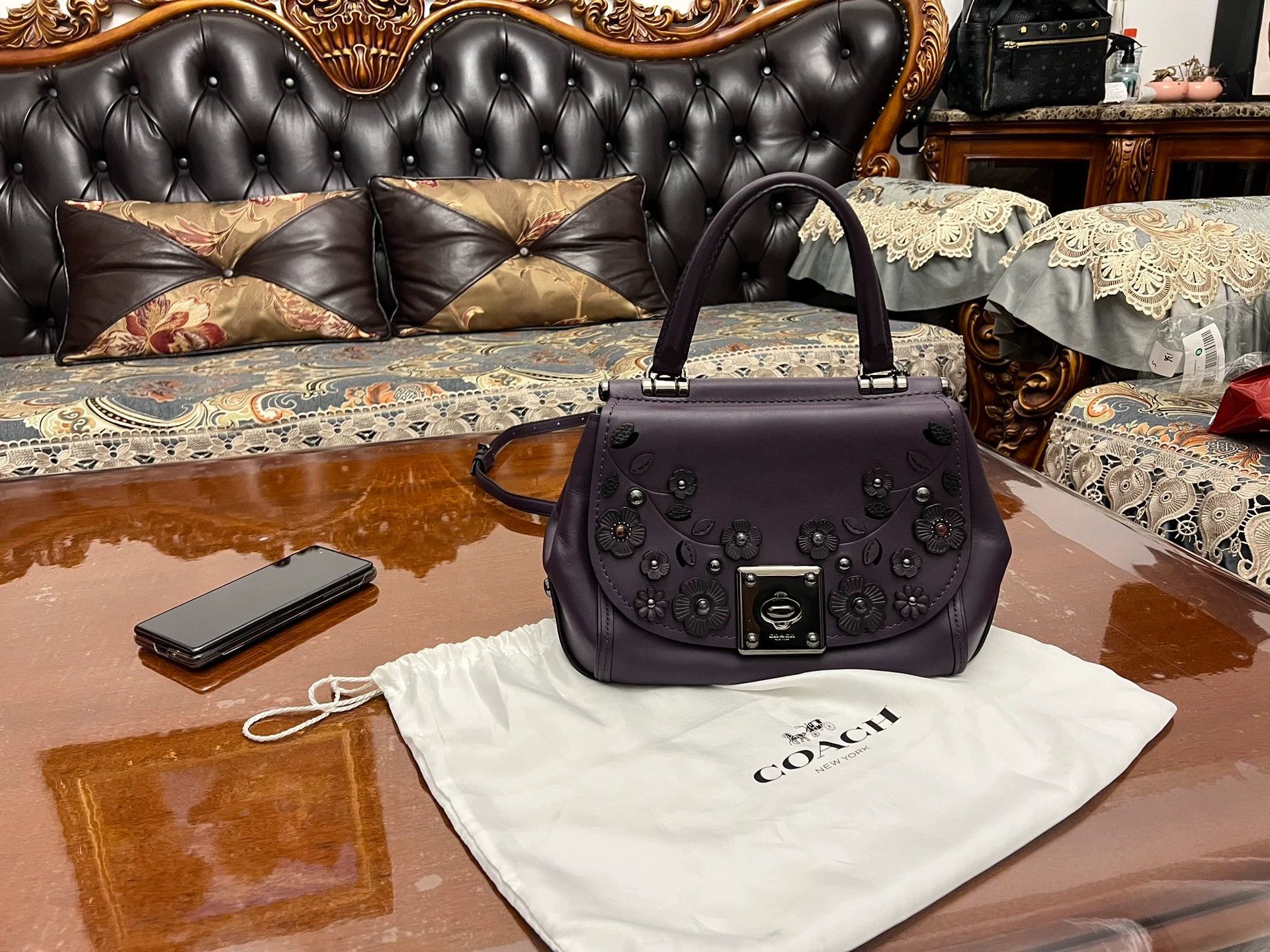 Coach Coach Thanos Purple Women's High-End Handbag 95 New Size ONE SIZE - 1 Thumbnail