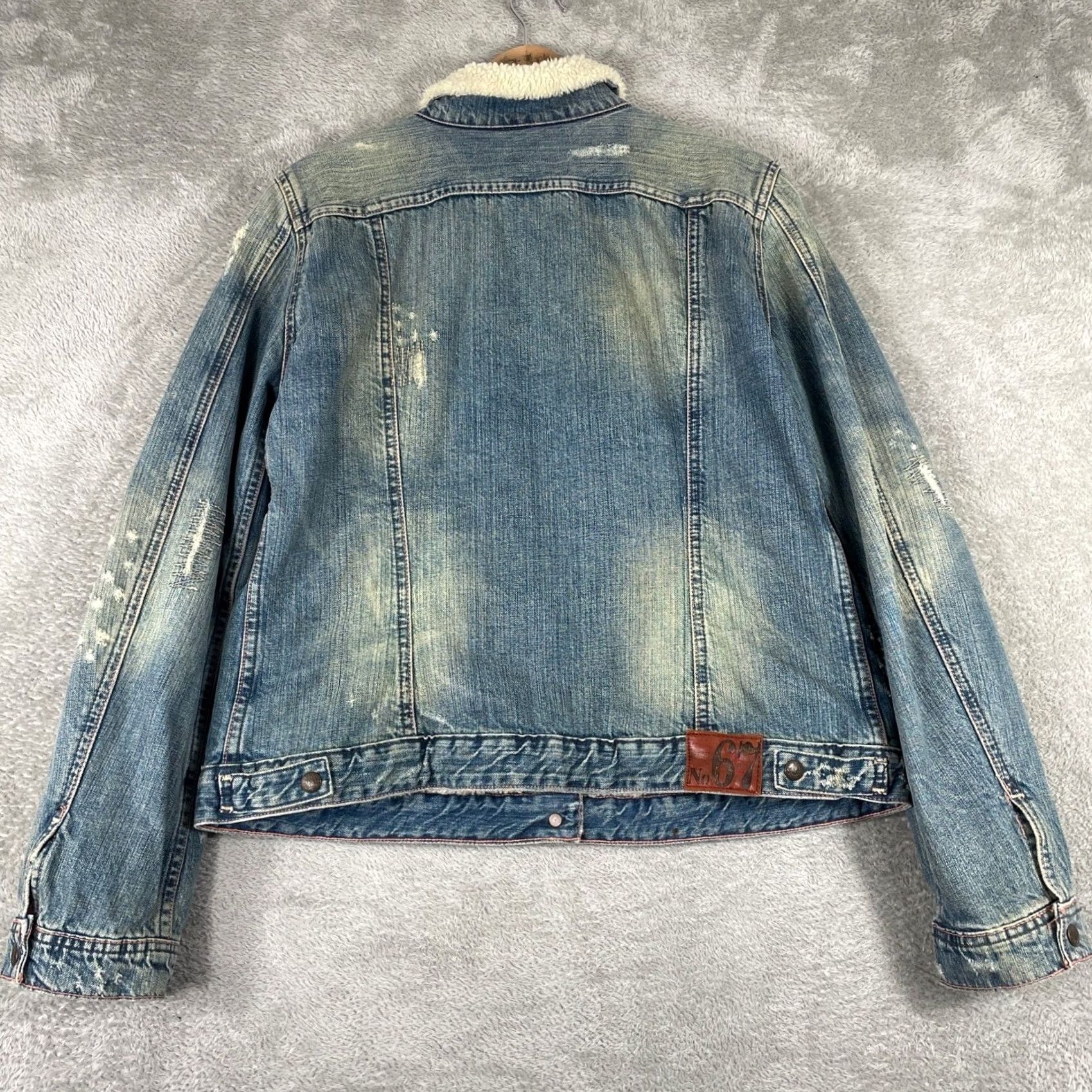 Vintage Y2K Polo Jeans Ralph Lauren Denim Jacket XL Sherpa Lined Distressed 2000s - Size XL Size 40" / US 18 - 2 Thumbnail