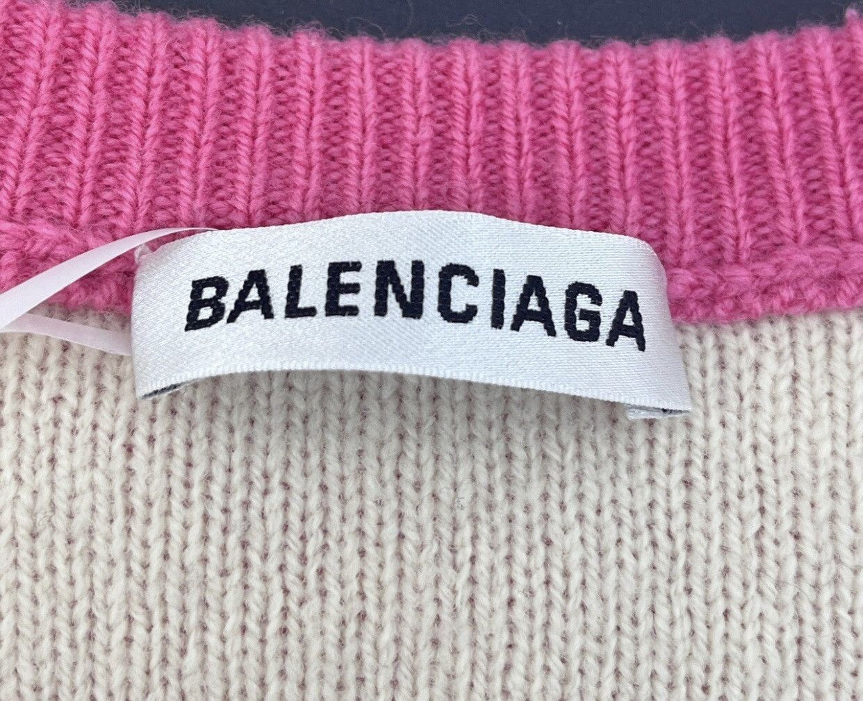 Balenciaga Balenciaga Pink Full Classic Logo Wool Long Sleeve Sweater Size US XS / EU 42 / 0 - 4 Thumbnail