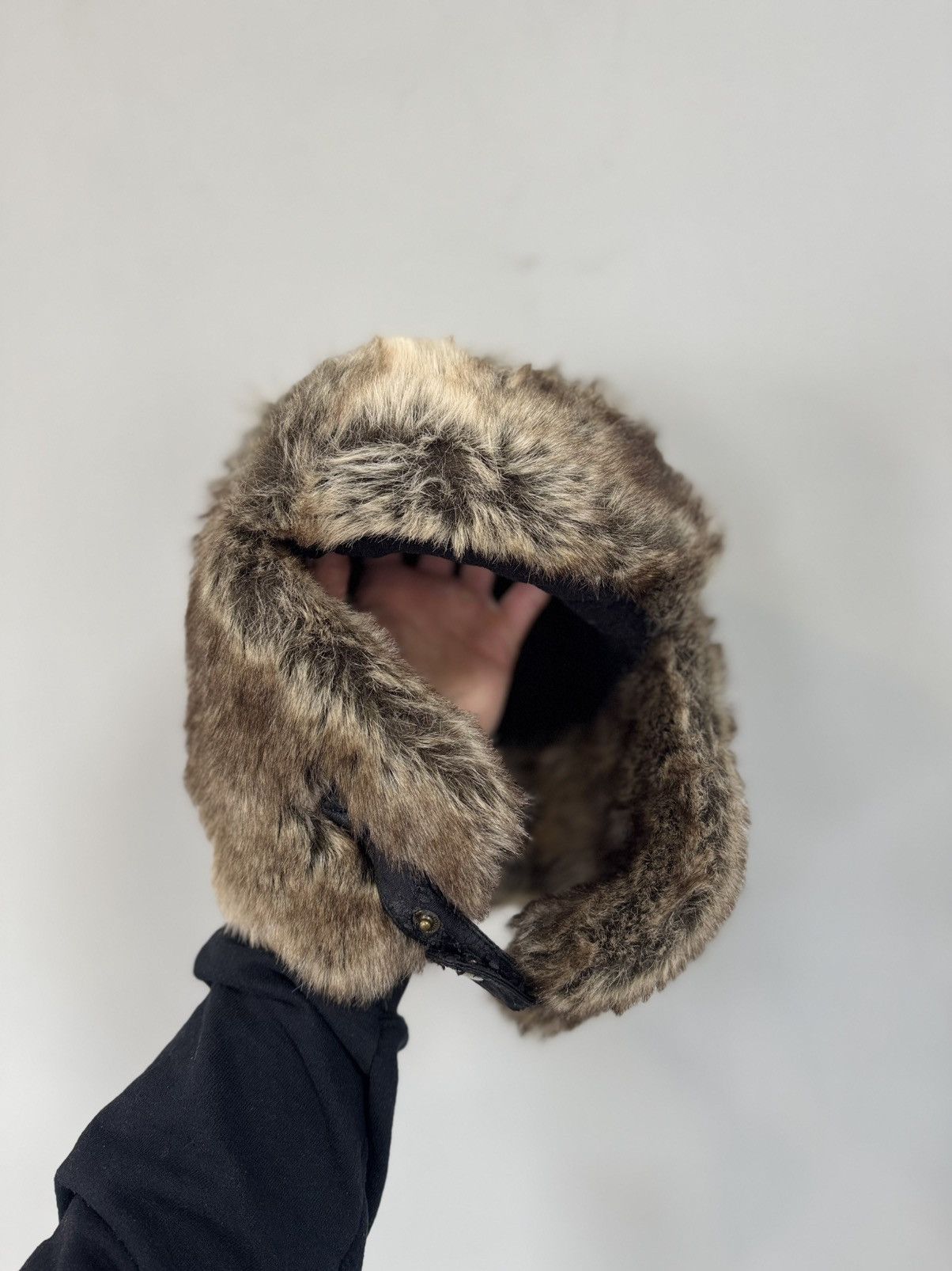 Avant Garde × No Fear × Vintage Vintage Y2K NO FEAR Ushanka Mohair 