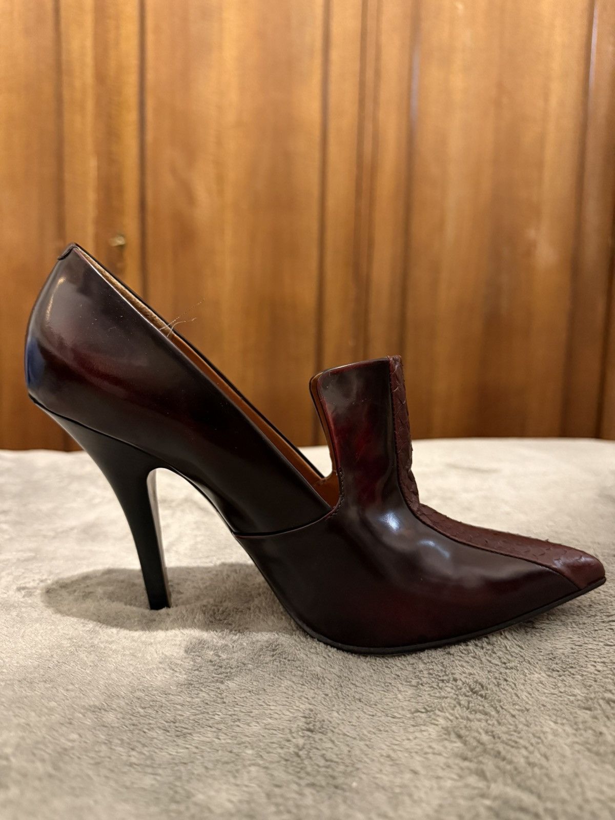 Celine Céline archive heels in pelle bordeaux e pitone. Size US 10 / IT 40 - 16 Thumbnail