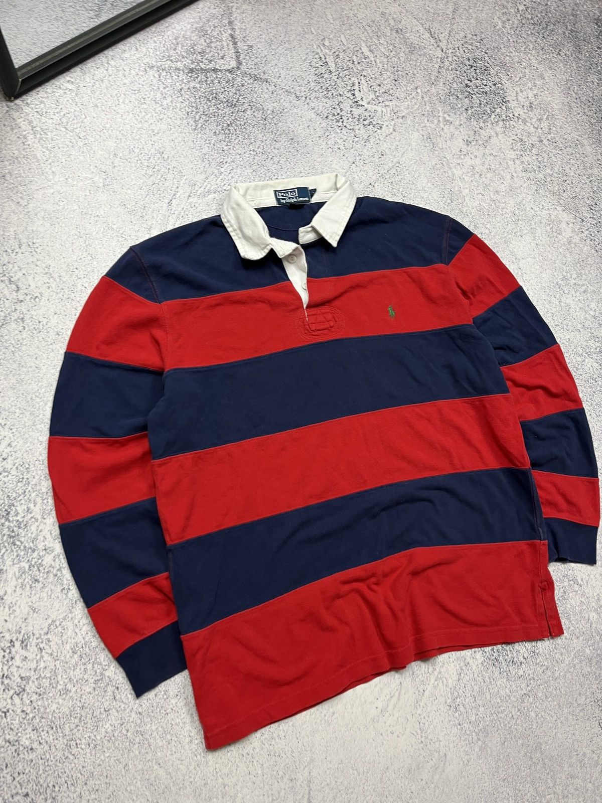Japanese Brand Vintage 90’s Polo Ralph Lauren Rugby Striped Shirt Y2k Rare Size US L / EU 52-54 / 3 - 4 Thumbnail