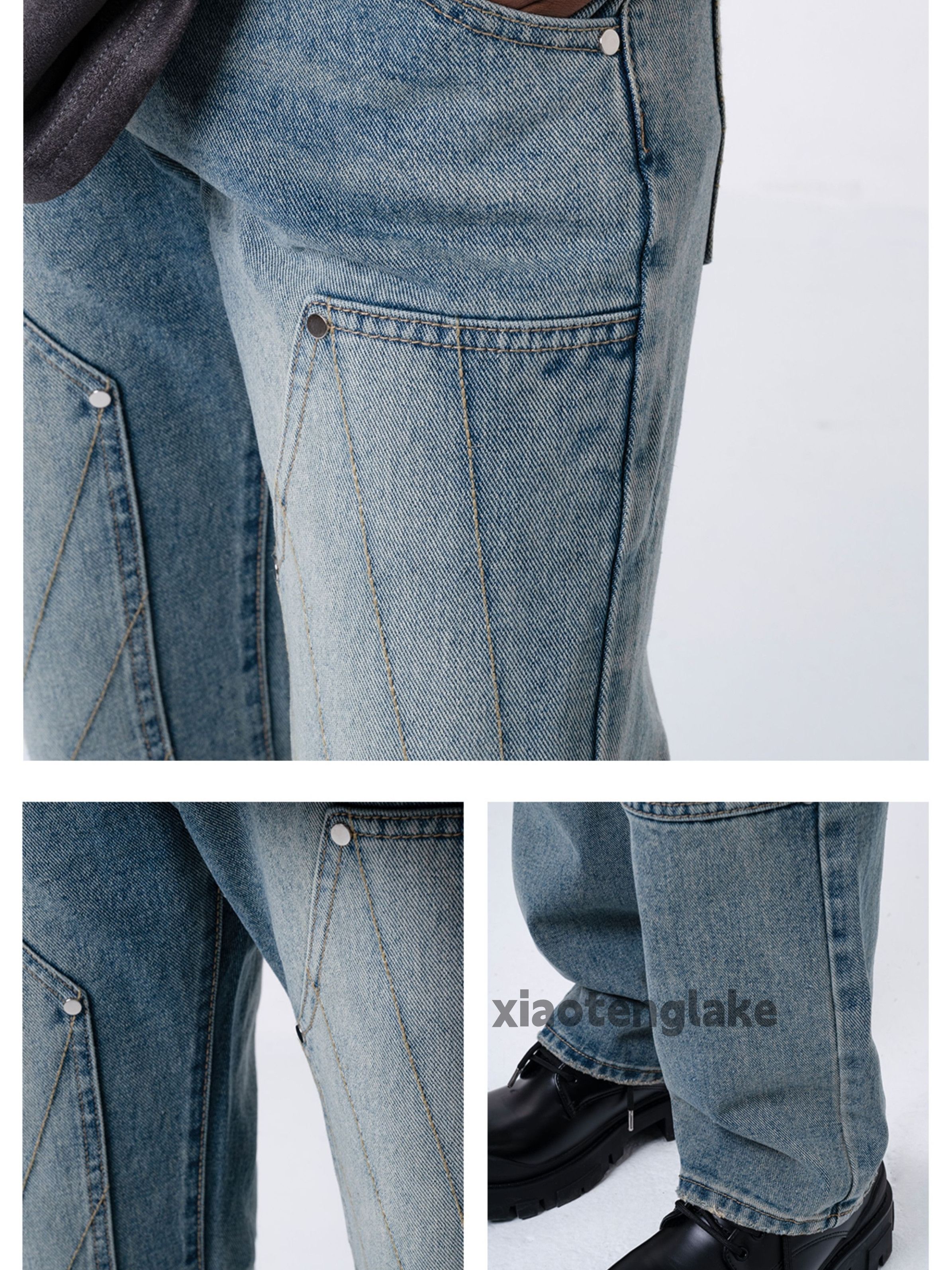 Jean × Vintage washed faded carpenter double knee skate hiphop jeans Size US 28 / EU 44 - 4 Thumbnail