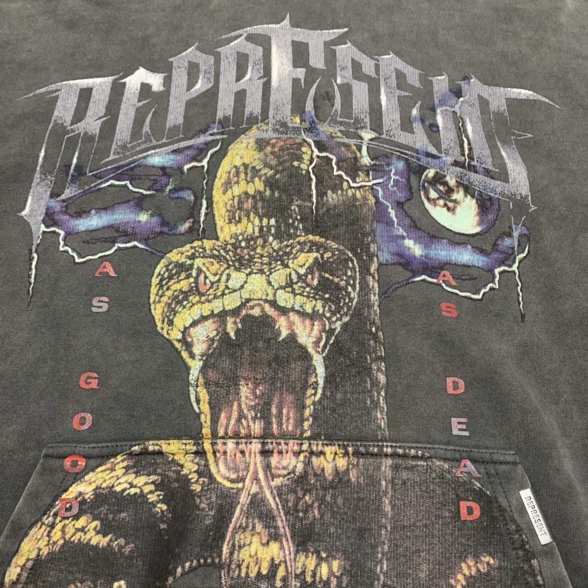 Represent Clo. Represent Large As Good As Dead Vintage Grey Hoodie Snake Size US L / EU 52-54 / 3 - 3 Thumbnail