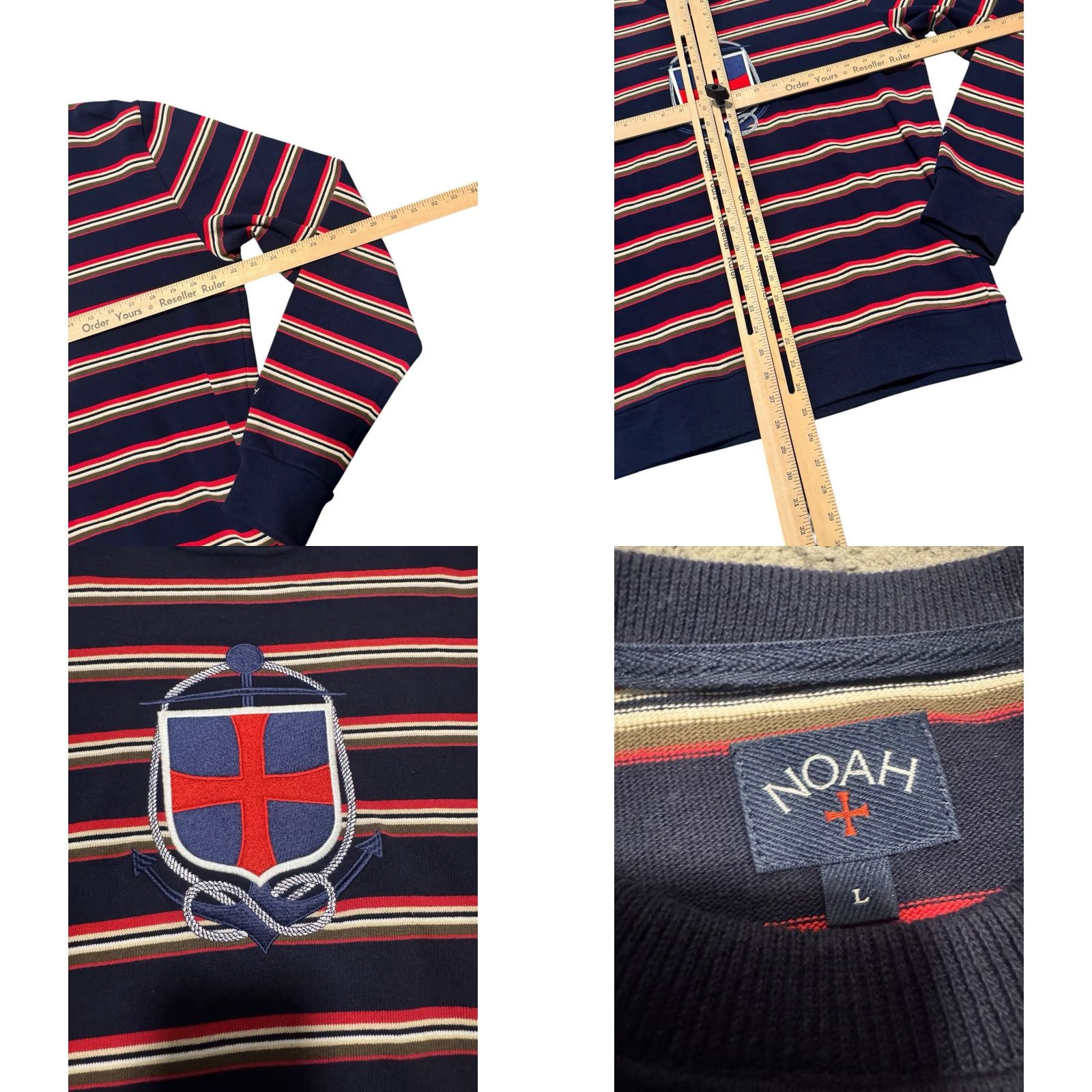 Noah NOAH NY Nautical Stripe Core Logo Anchor Sweatshirt FW17 AUTHENTIC Size L Rare Size US L / EU 52-54 / 3 - 10 Thumbnail
