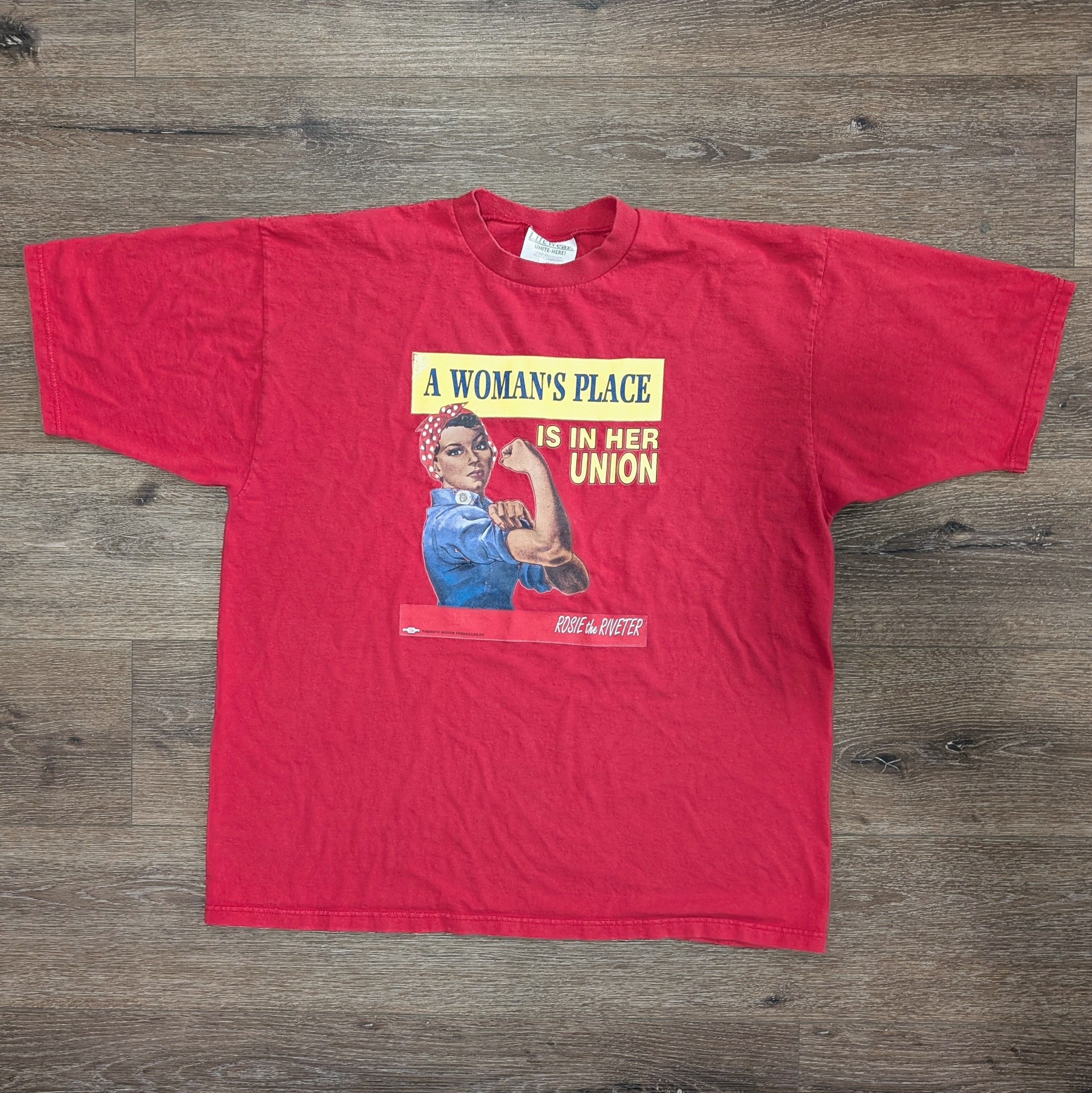 Vintage Vintage Rosie the Riveter Pro Union t-shirt - SIZE XL Size US XL / EU 56 / 4 - 1 Thumbnail