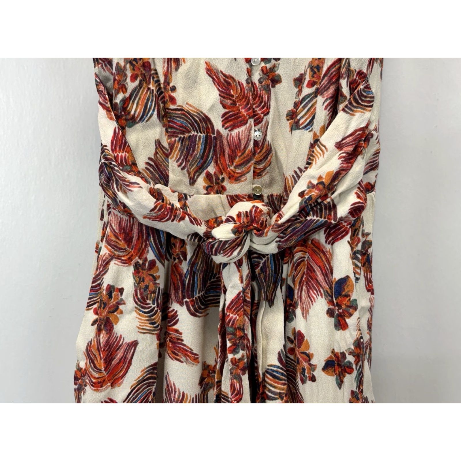 Free People FREE PEOPLE Tropical Floral Wide Leg Crop Jumpsuit Size 6 Beige Sleeveless Size 28" / US 6 / IT 42 - 3 Thumbnail