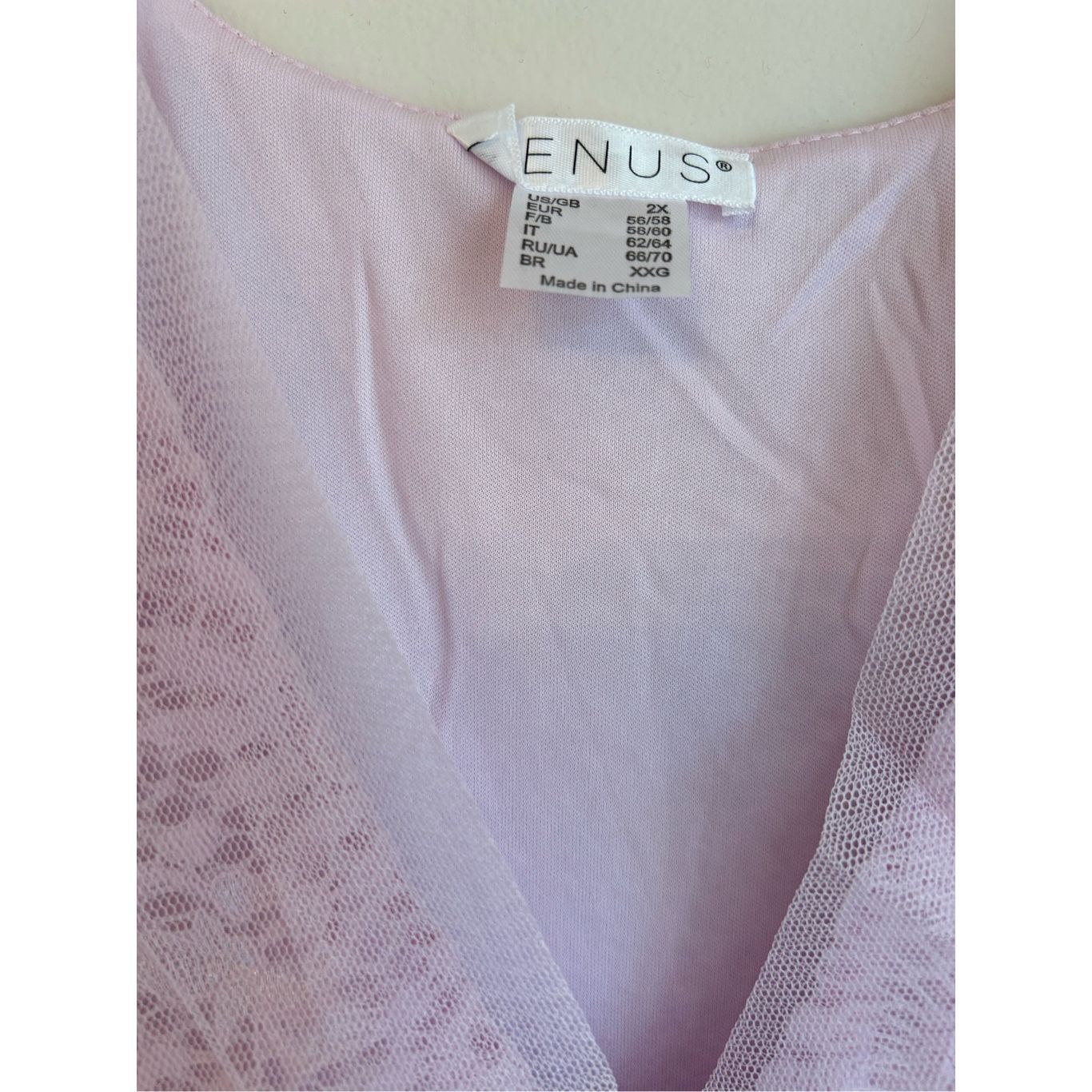 Other Plus Size Venus Mesh & Lace Overlay Top. Pink. Size 2X. New. Size XXL / US 16-18 / IT 52-54 - 3 Thumbnail