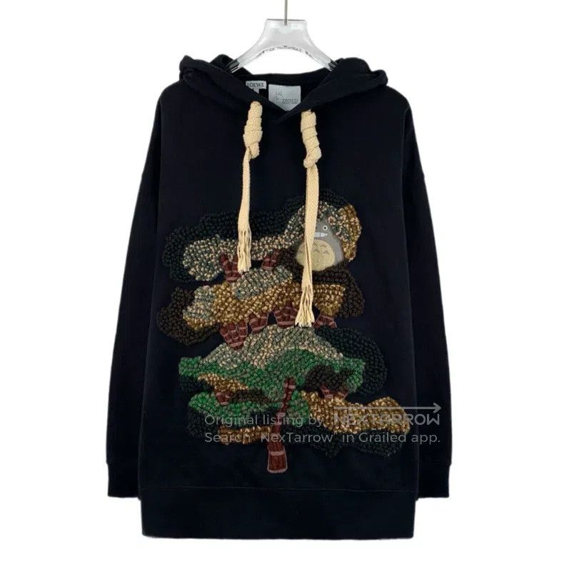 Loewe Loewe Black Moomin Embroidered Cotton Hooded Drawstring Lo Size M / US 6-8 / IT 42-44 - 1 Thumbnail