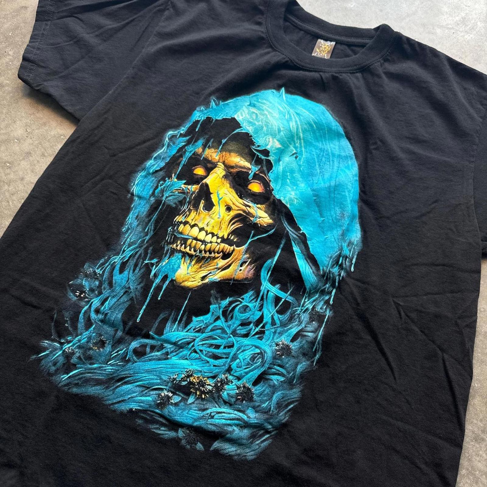 Other Grim Reaper Y2k Vintage Graphic T-Shirt Size US XL / EU 56 / 4 - 3 Thumbnail