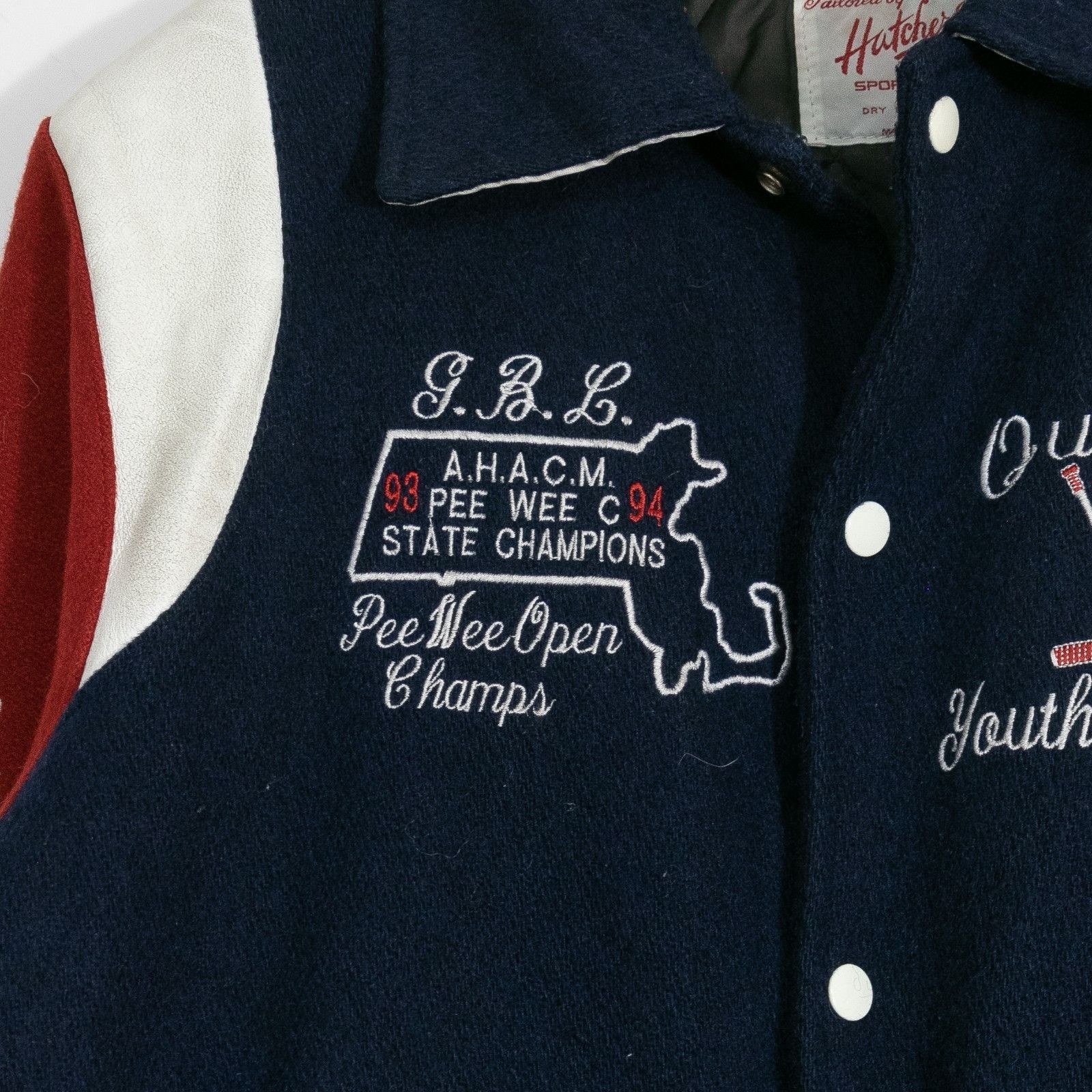 Vintage Vintage 90s Massachusetts Teddy Style Varsity Jacket Medium Size US M / EU 48-50 / 2 - 4 Thumbnail