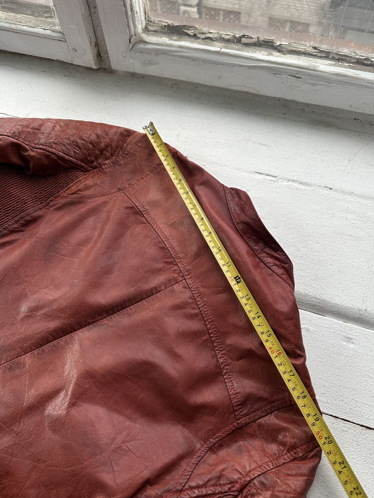 Gypsy 🚨VNTG LEATHER JACKET AVANT GARDE ASYMMETRICAL BROWN MOTO Size US XL / EU 56 / 4 - 17 Thumbnail