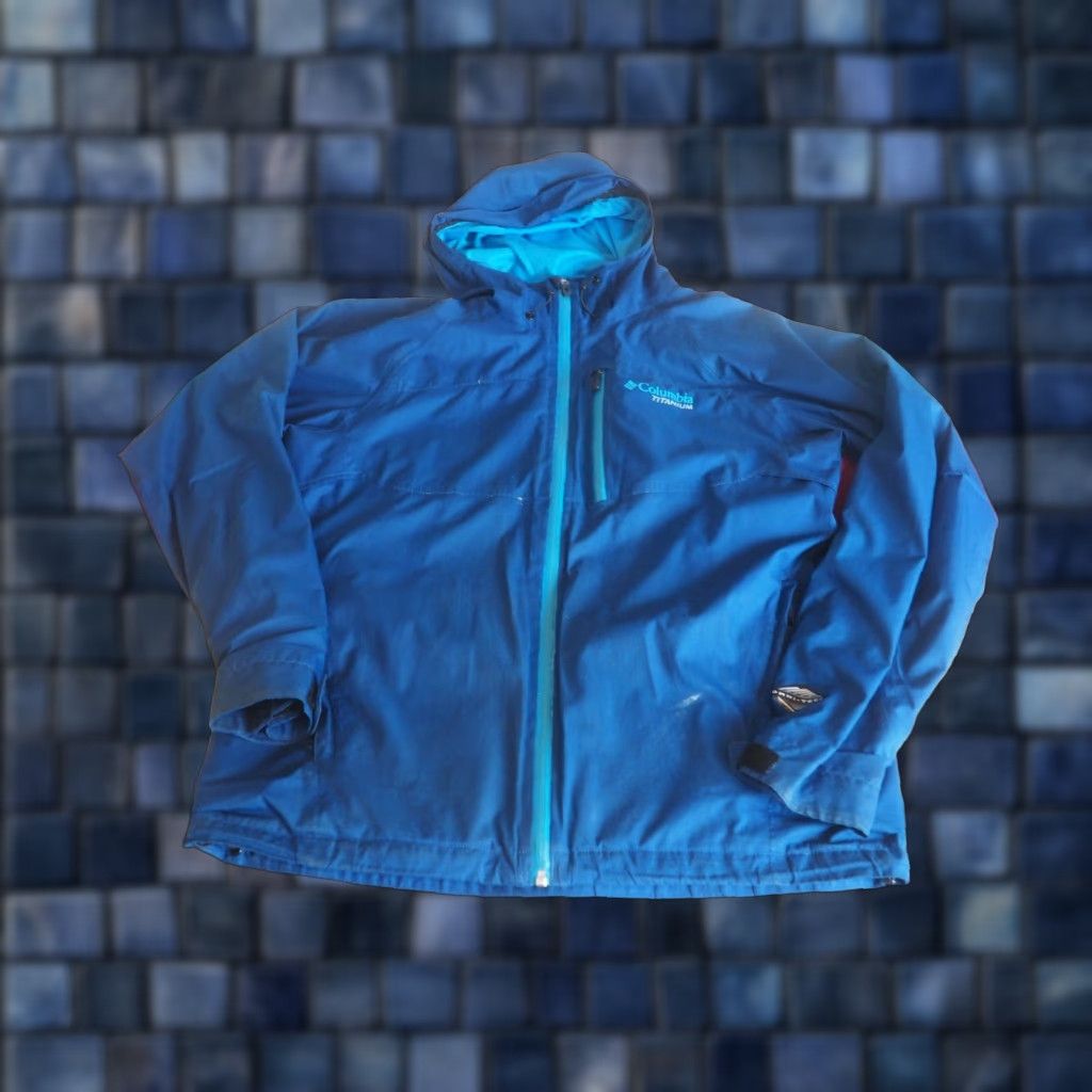 Vintage COLUMBIA Titanium Interchange Hooded Jacket Blue Mens M Medium EUC Rain Jacket Full Zip Nylon Polyester Logo 08s Size US M / EU 48-50 / 2 - 1 Thumbnail