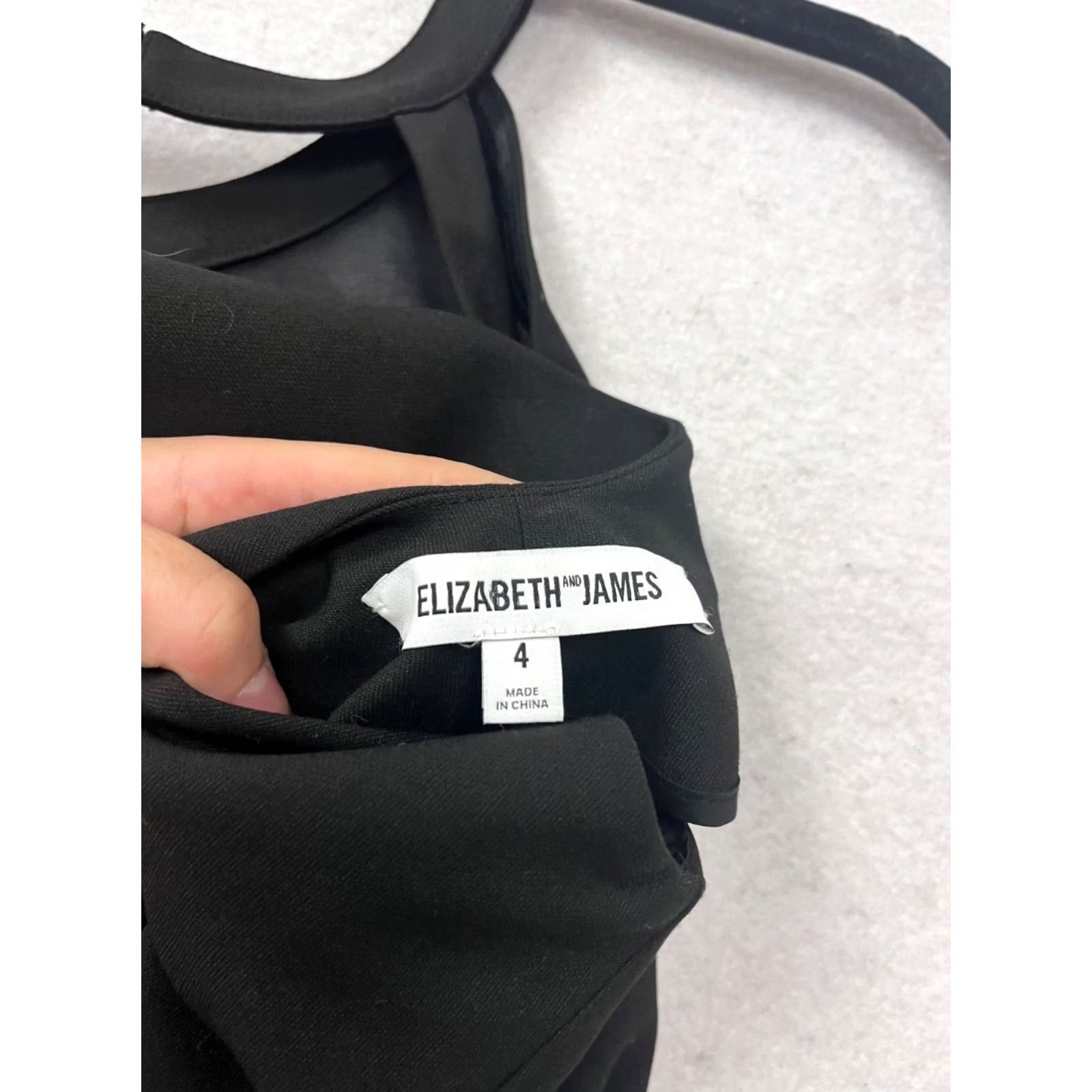 Elizabeth and James Elizabeth & James Dress Halter Midi Black Womens 4 Size Regular Bodycon Sheer Back Zip 90s? No, not applicable Size S / US 4 / IT 40 - 3 Thumbnail