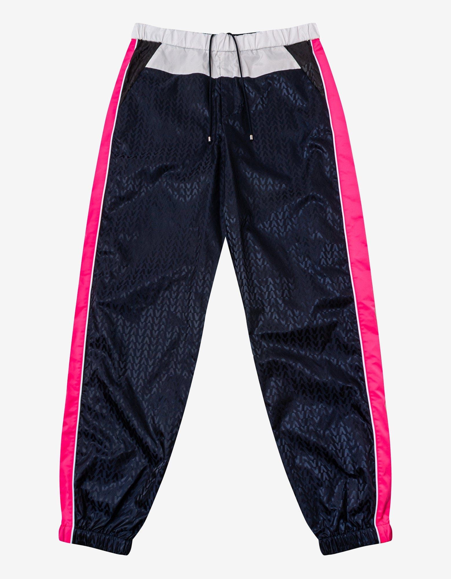 Navy Blue Optical Logo Jacquard Track Pants