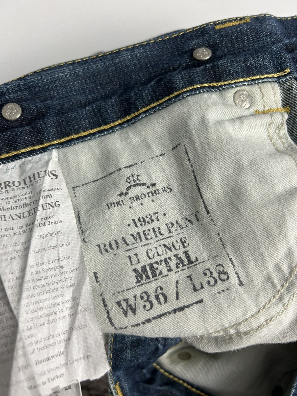 Pike Brothers Pike Brothers Roamer Selvedge Denim W36 L38 Waist Adjuster Size US 36 / EU 52 - 18 Thumbnail