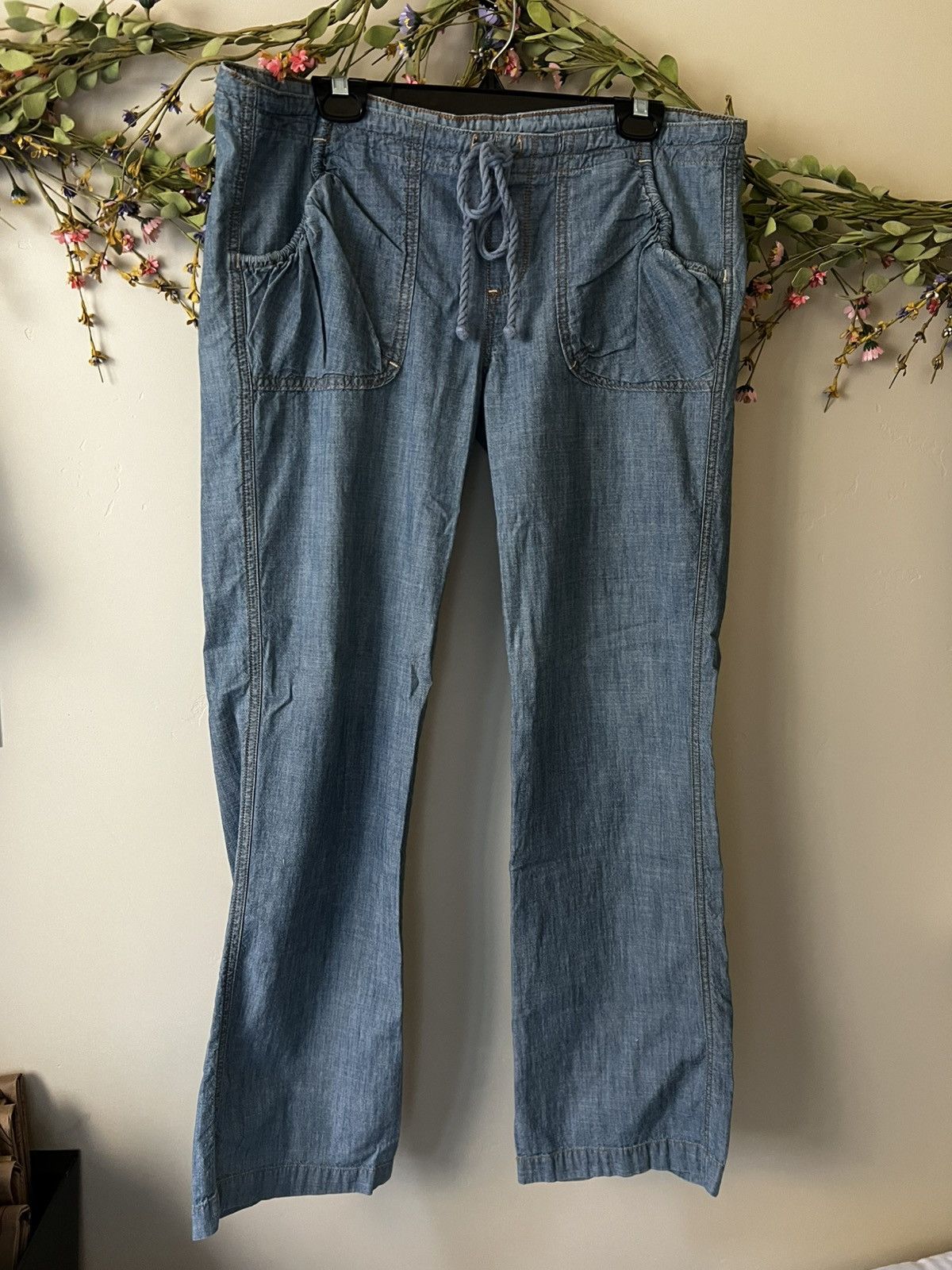 Lucky Brand Women’s Lucky Brand Drawstring Denim Pants Size 35" - 1 Thumbnail