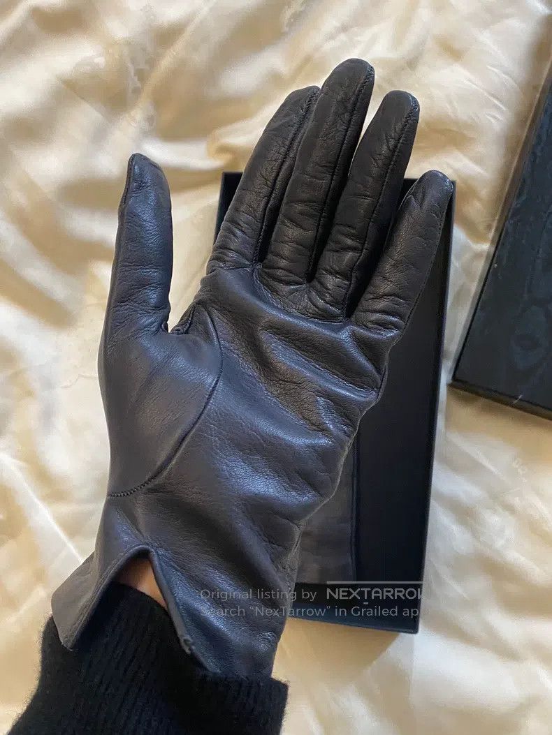 Dries Van Noten Dries Van Noten Charcoal Black Lambskin Gloves Size ONE SIZE - 4 Thumbnail