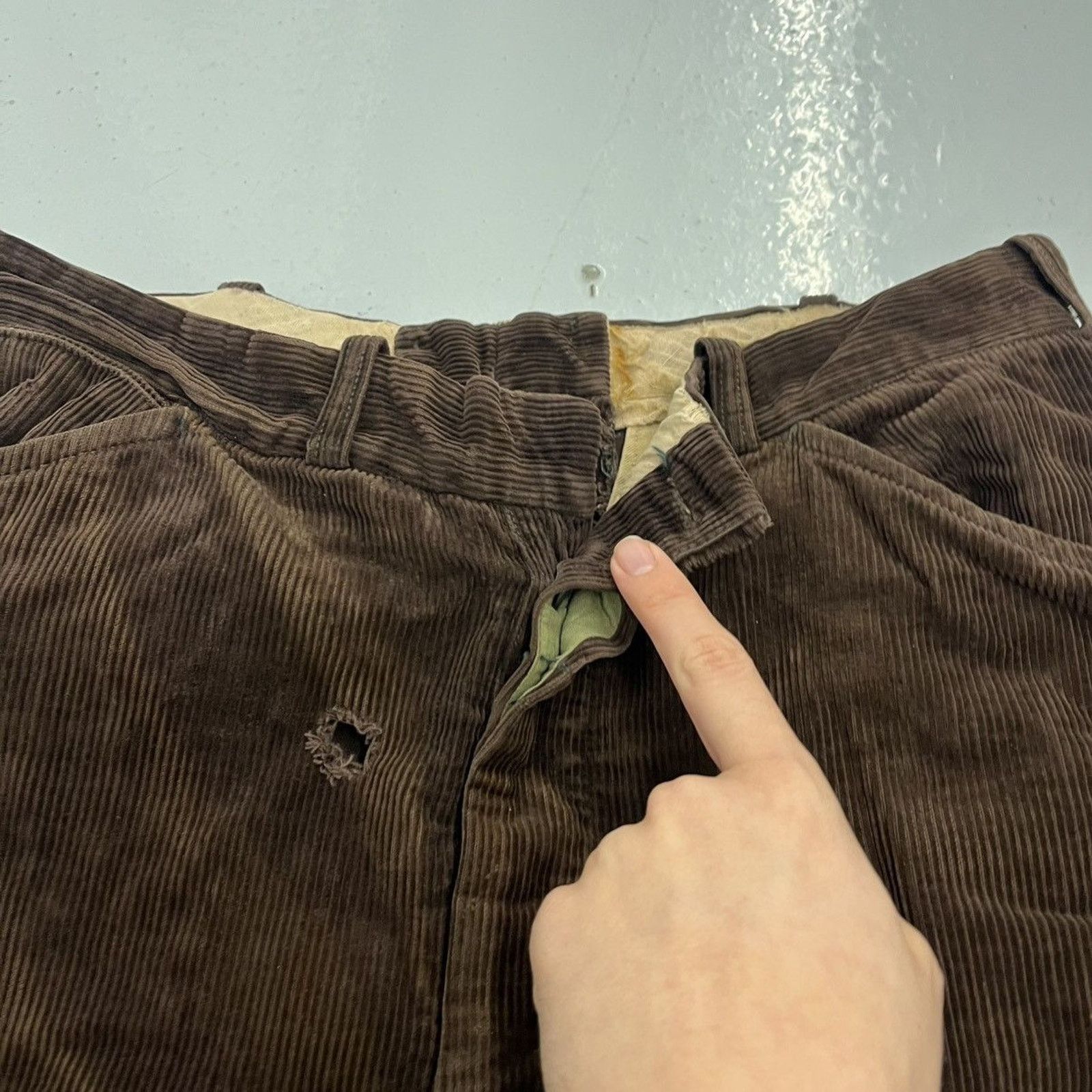 Other Vintage 50s Loeb Brown Distressed Corduroy Togs Chaps 30x26 Size US 30 / EU 46 - 3 Thumbnail