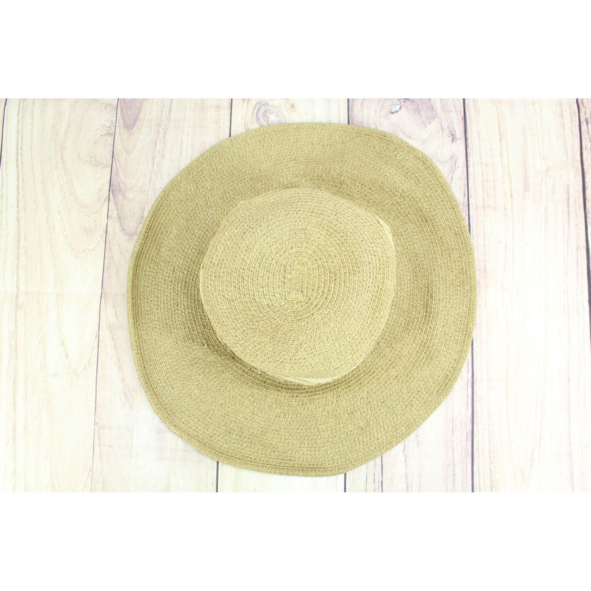 Other Scala Tan 100% Paper Wide Brim Summer Sun Beach Hat Size ONE SIZE - 2 Thumbnail
