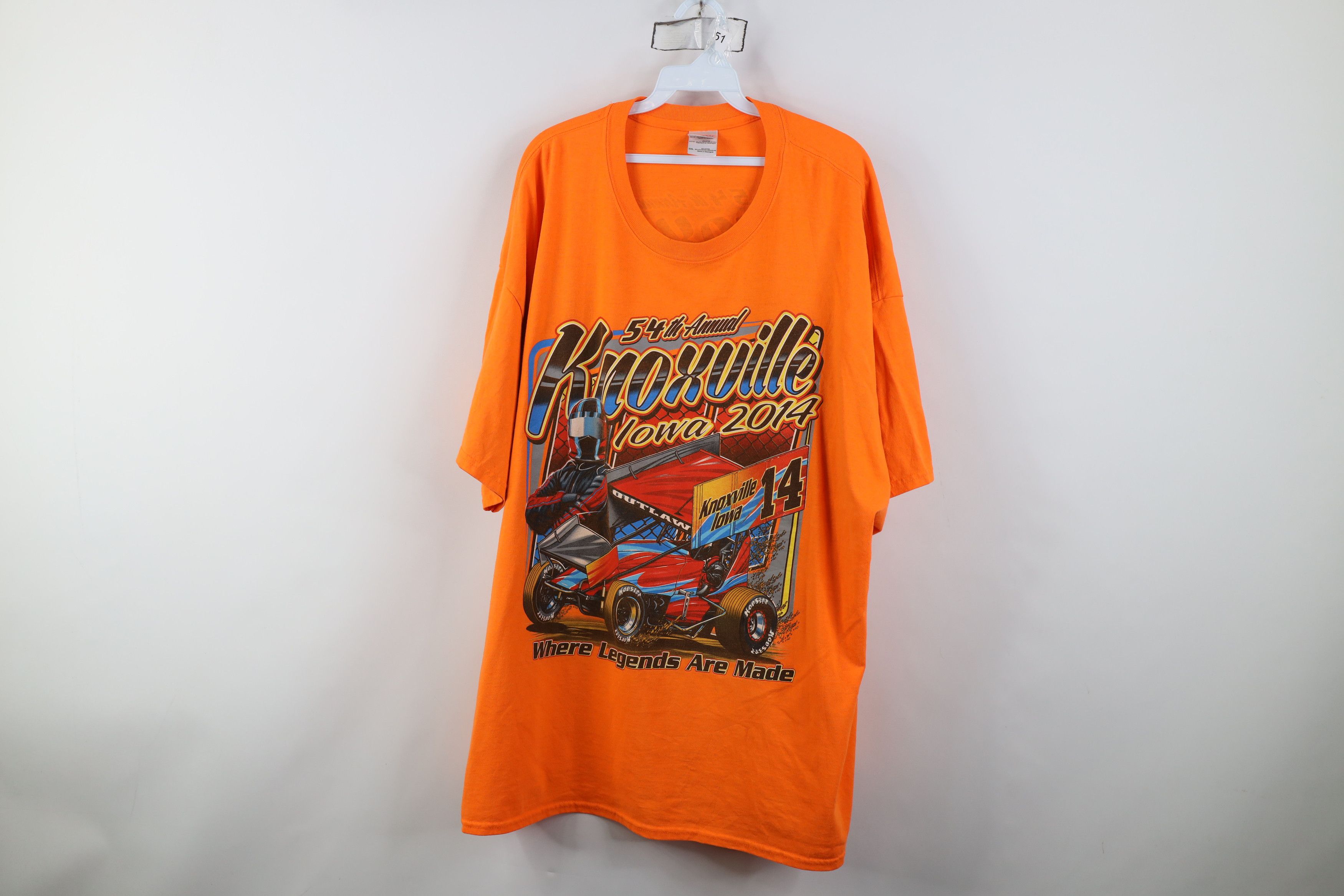 Vintage Vintage Y2K Knoxville Iowa Outlaw Car Racing T-Shirt Orange Size US XXL / EU 58 / 5 - 1 Thumbnail
