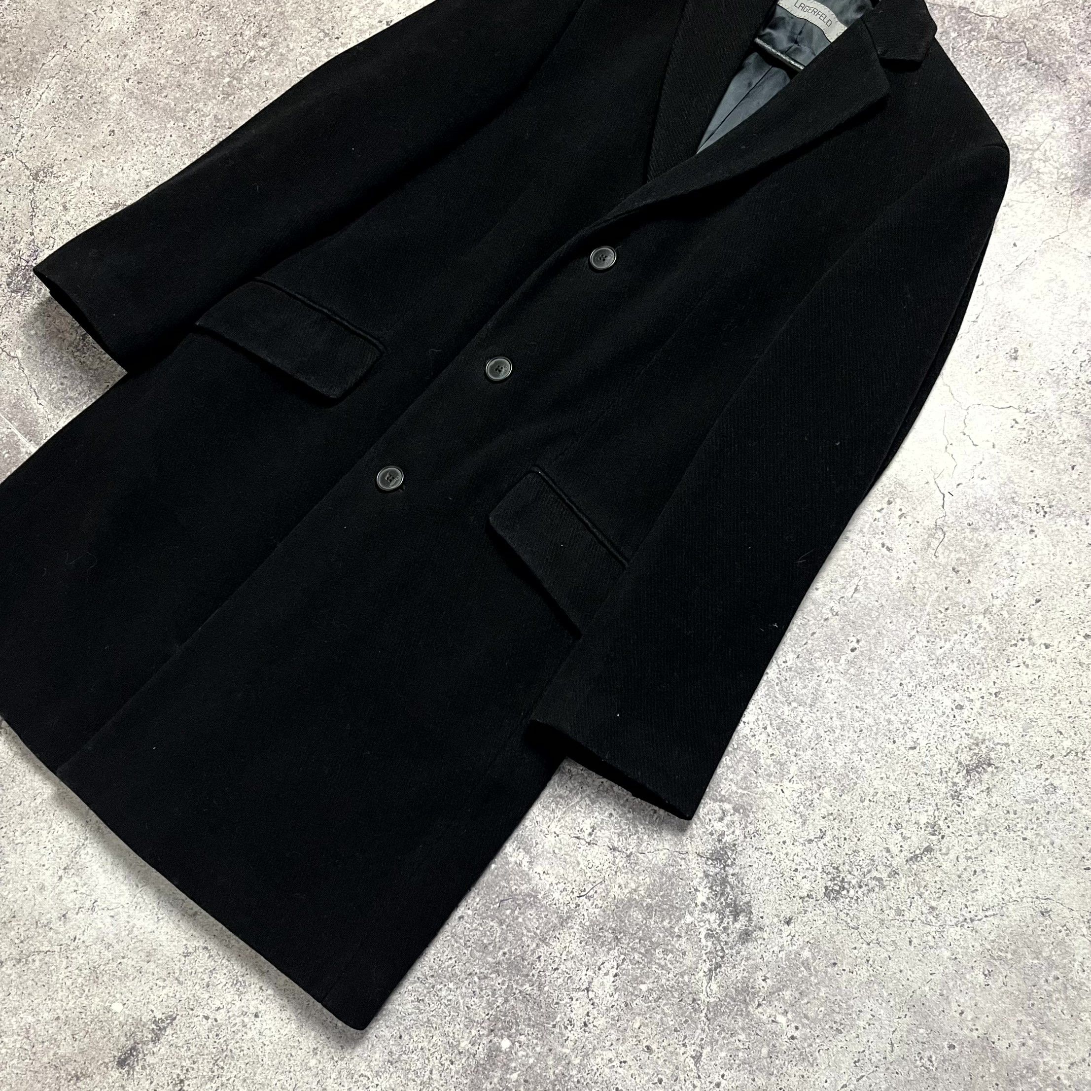 Karl Lagerfeld Karl Lagerfeld Black Classic Wool Overcoat Size M EU 44 Size US M / EU 48-50 / 2 - 2 Thumbnail