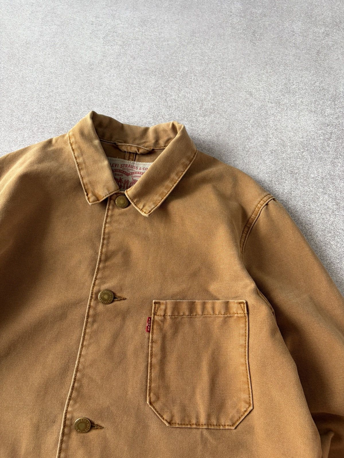 Levi's Levi's Engineers Chore Work Distressed Feded Canvas Jacket Size US L / EU 52-54 / 3 - 10 Thumbnail