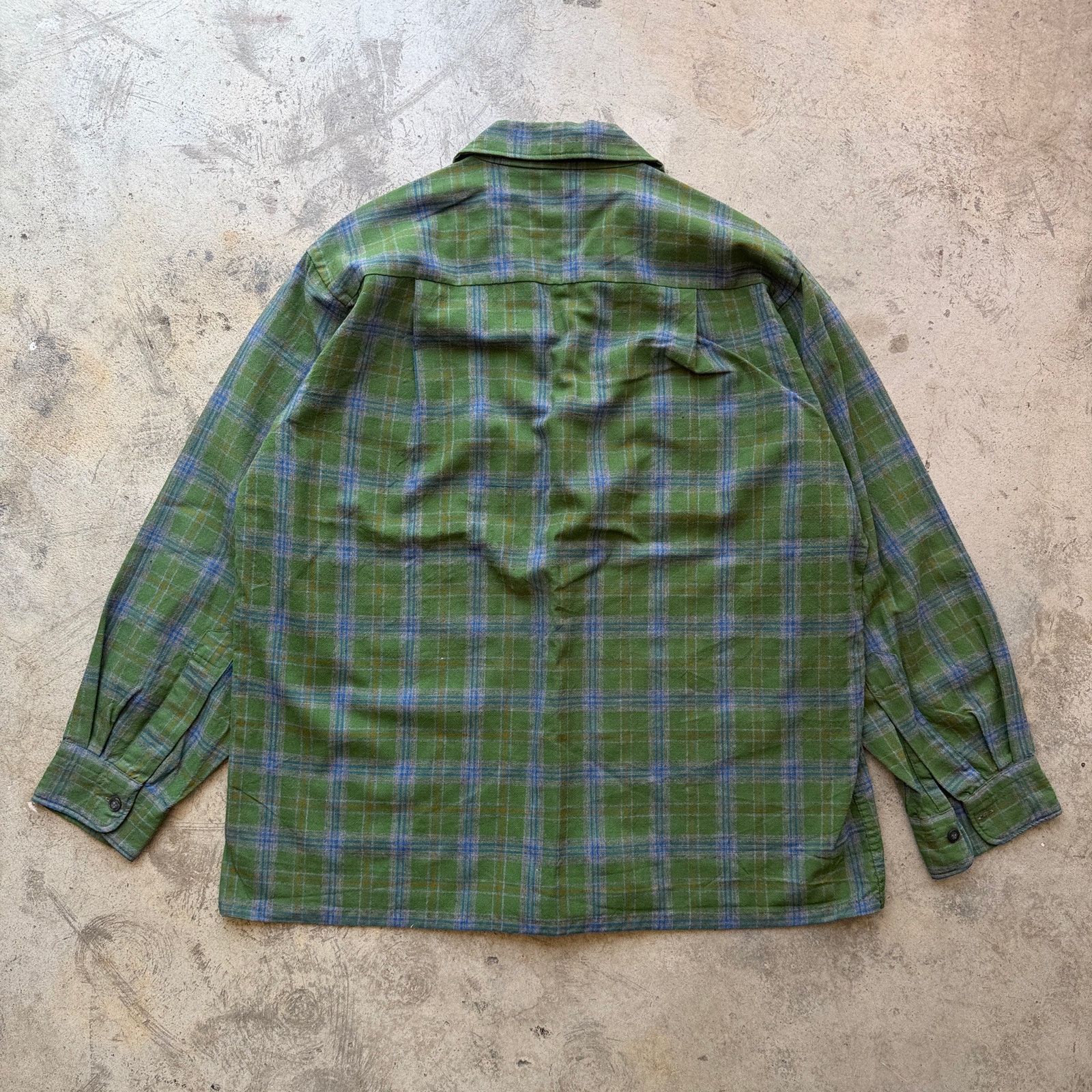 Other 70s Luxurious Plaid Dagger loop Collar Wool board Shirt Size US XL / EU 56 / 4 - 5 Thumbnail