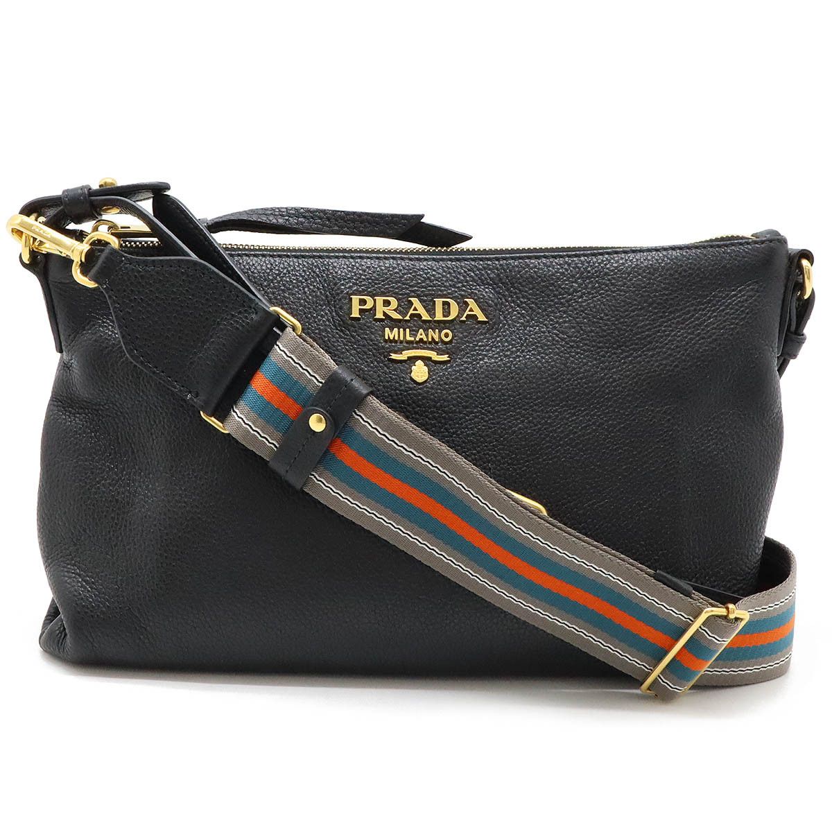 Prada Prada Prada Leather VIT.DAINO Shoulder Bag Pochette 1BH050 Leather Crossbody Bag 1BH050 in Very Good Condition Size ONE SIZE - 1 Thumbnail