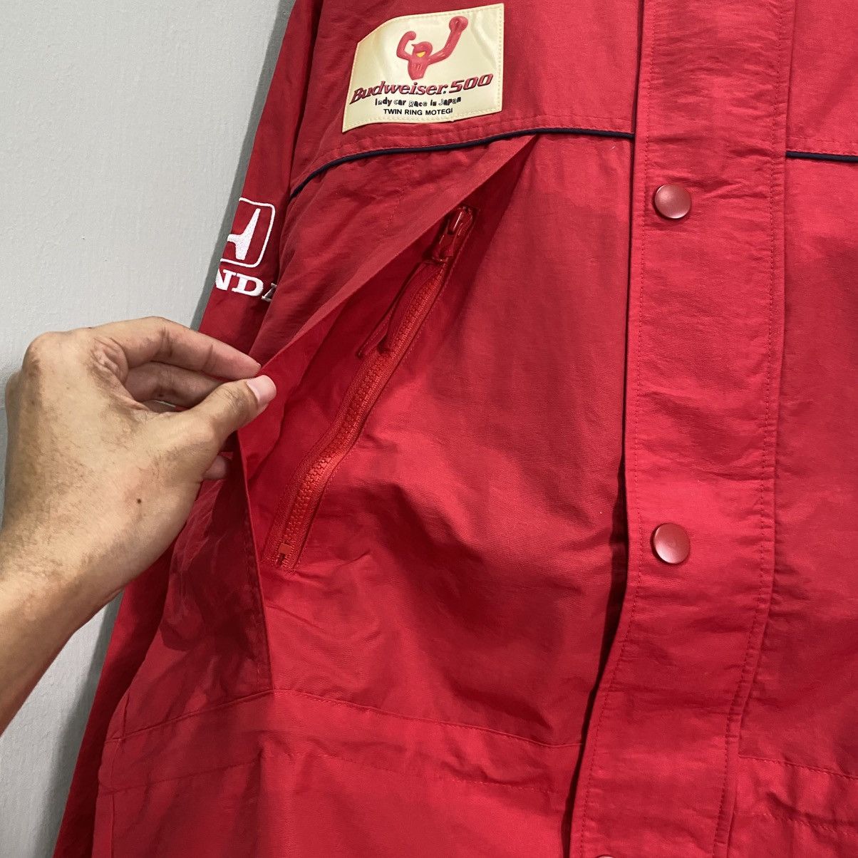 Honda Vintage Honda Racing x Budweiser HPD Red Windbreaker Jacket Size US XL / EU 56 / 4 - 8 Thumbnail