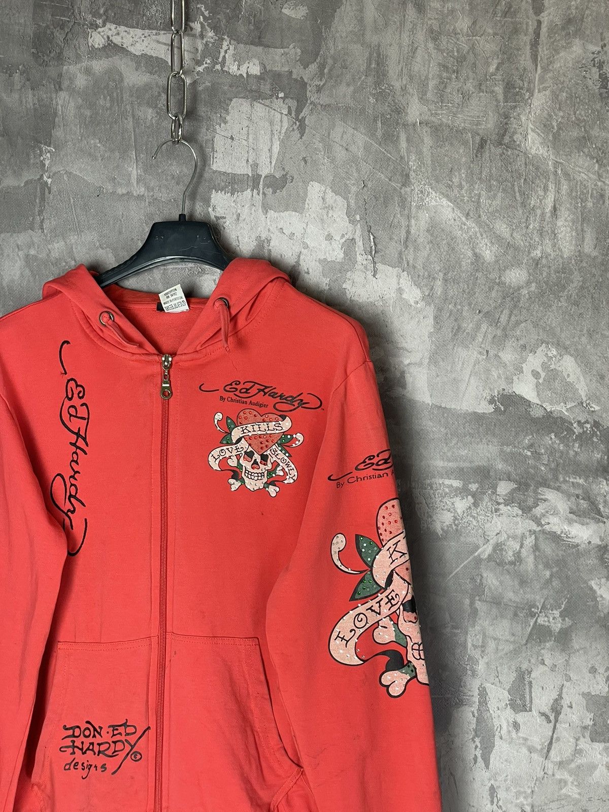 Christian Audigier × Ed Hardy × Japanese Brand Christian Audigier Ed Hardy Zip up Hoodie rare Size S / US 4 / IT 40 - 3 Thumbnail