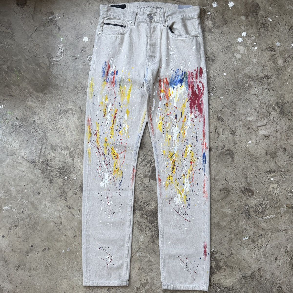 Calvin Klein Calvin Klein - Raf Simons - Paint Splatter Jeans Size US 30 / EU 46 - 1 Thumbnail