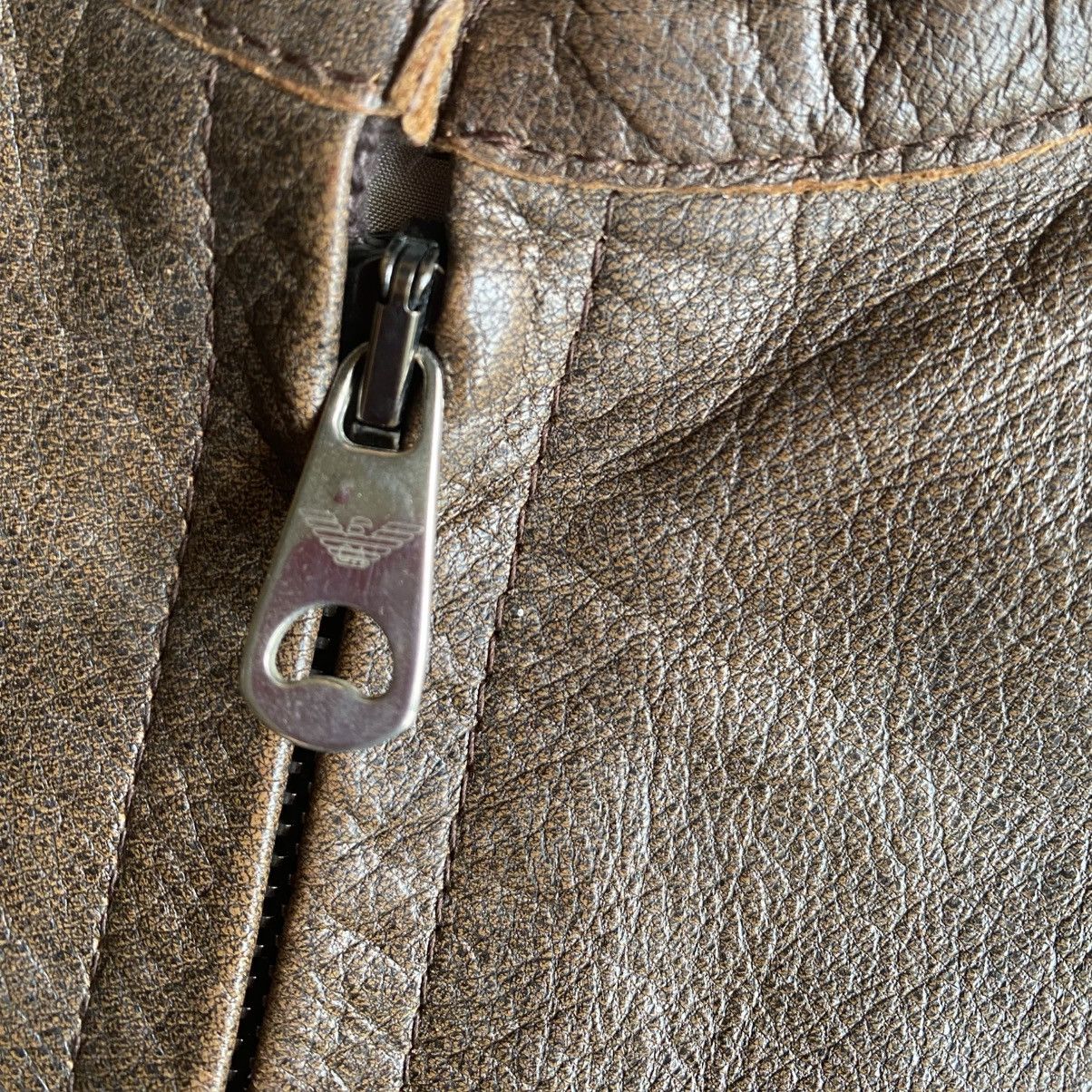 Emporio Armani Vintage 90’s Logo Perforated Leather Jacket Size US M / EU 48-50 / 2 - 6 Thumbnail