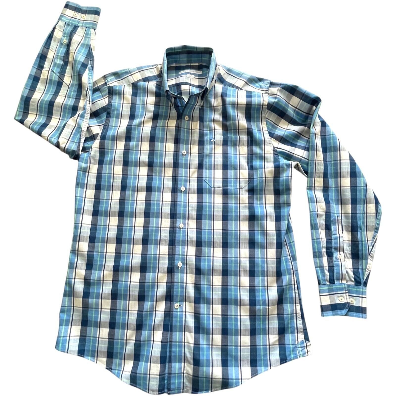 Southern Tide Southern Tide LS Shirt Mens MEDIUM Blue Plaid Classic Fit Size US M / EU 48-50 / 2 - 1 Thumbnail