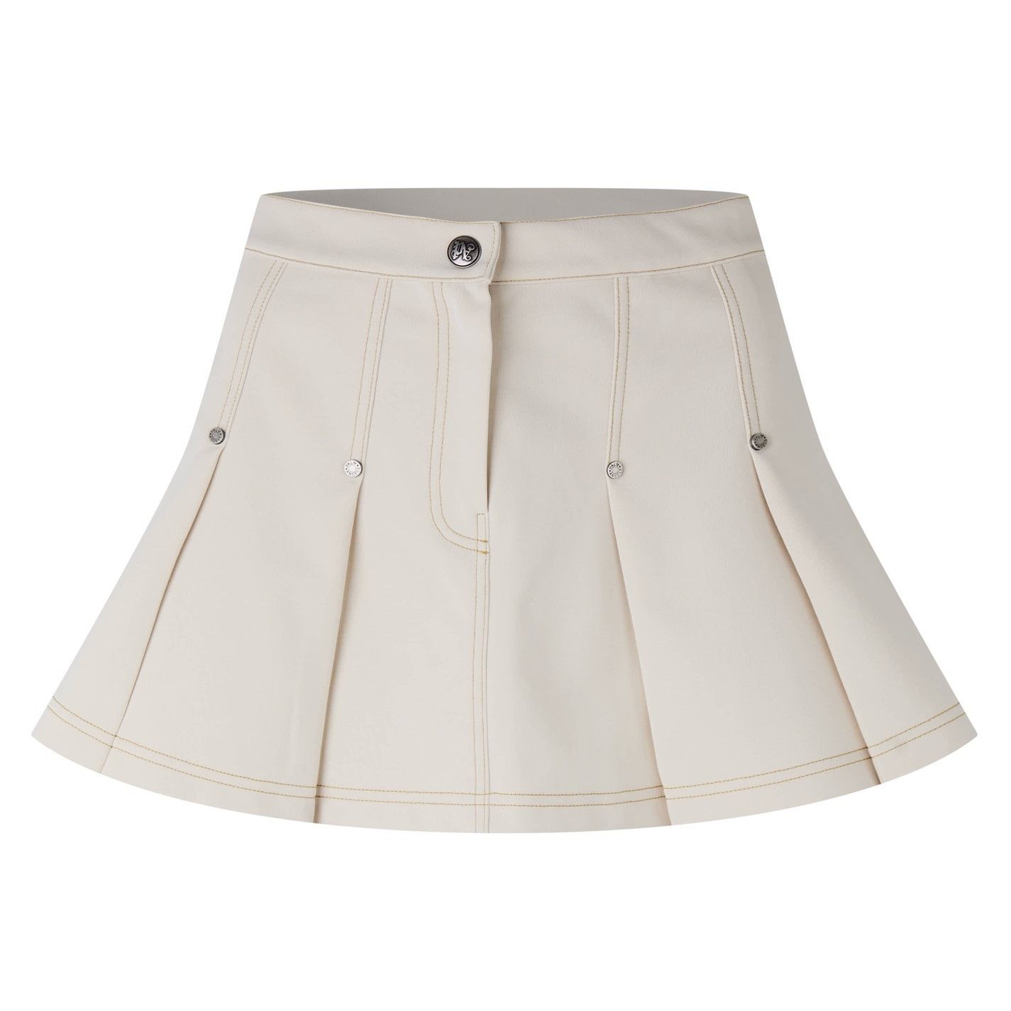 o1g2r1mq0425 Pleated Mini Skirt in Ivory