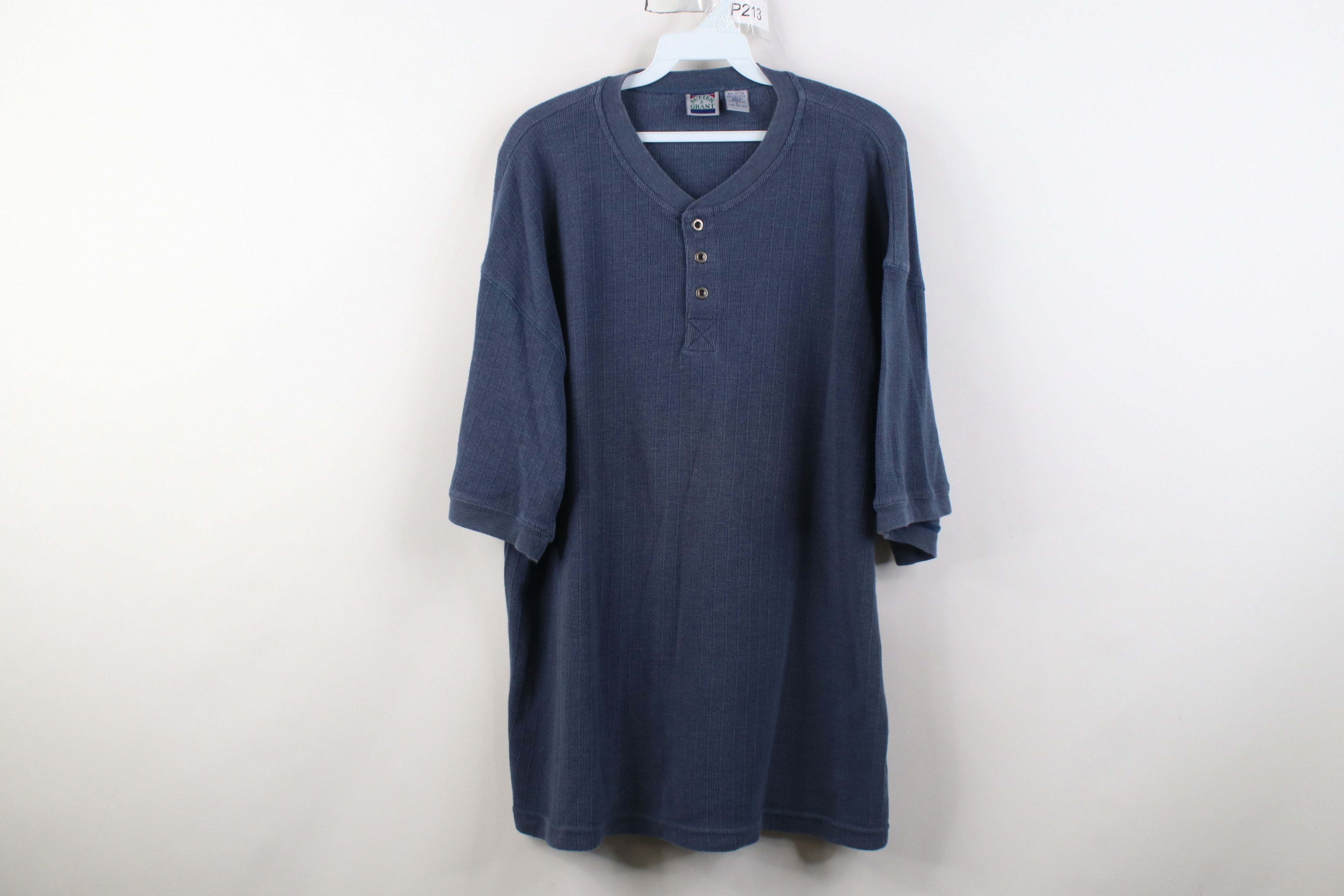 Vintage Vintage 90s Streetwear Thermal Knit Ringer Henley T-Shirt Size US L / EU 52-54 / 3 - 1 Thumbnail