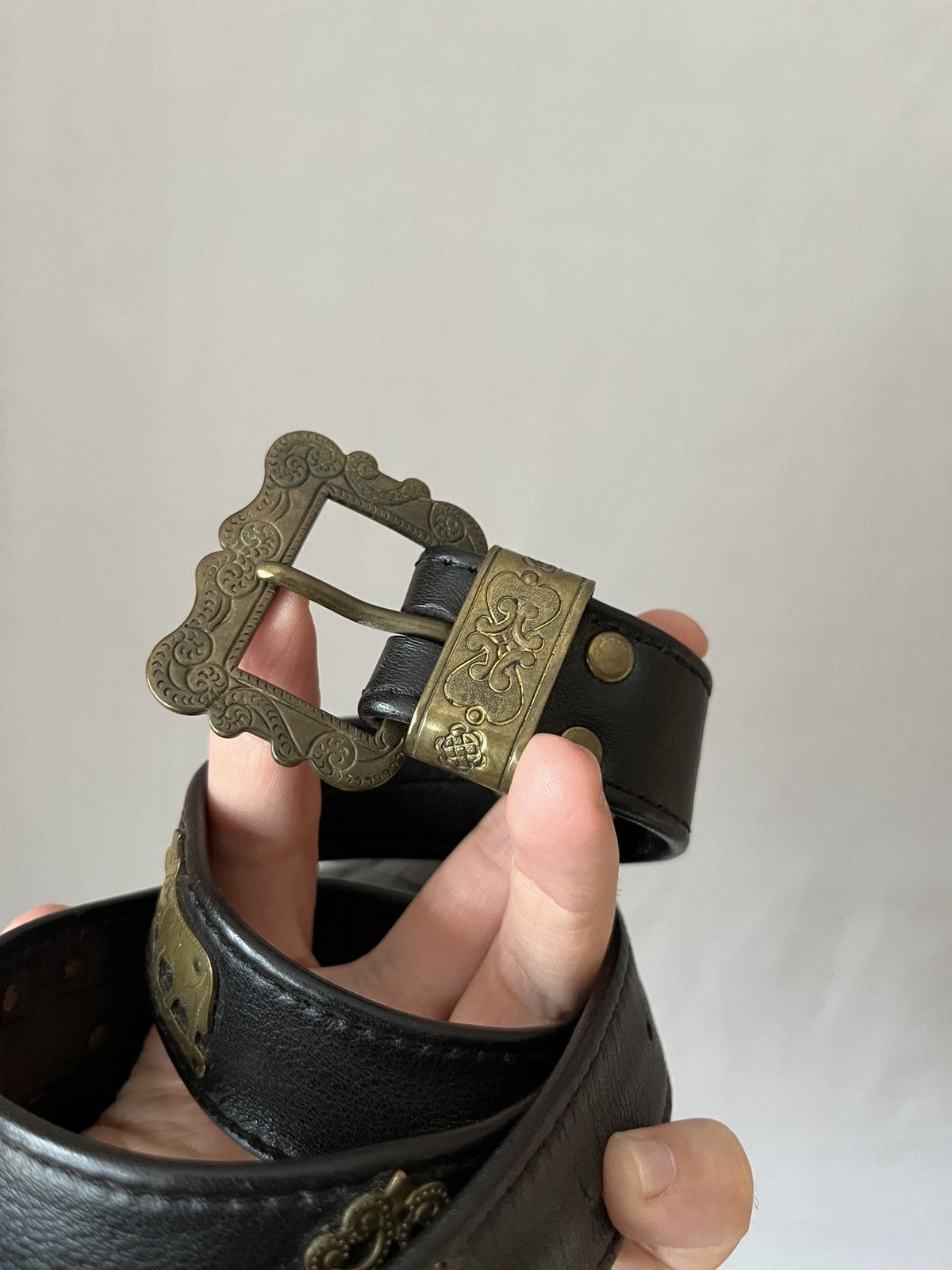 Vintage Vintage Avant Garde Tyrol Cows Ethno Leather Belt Size ONE SIZE - 4 Thumbnail