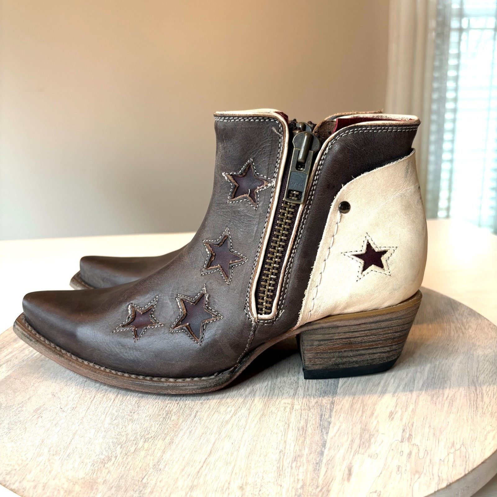 FREEBIRD Freebird Weaver Leather Ankle Boots Brown Western Women's 8 Size US 8 / IT 38 - 2 Thumbnail