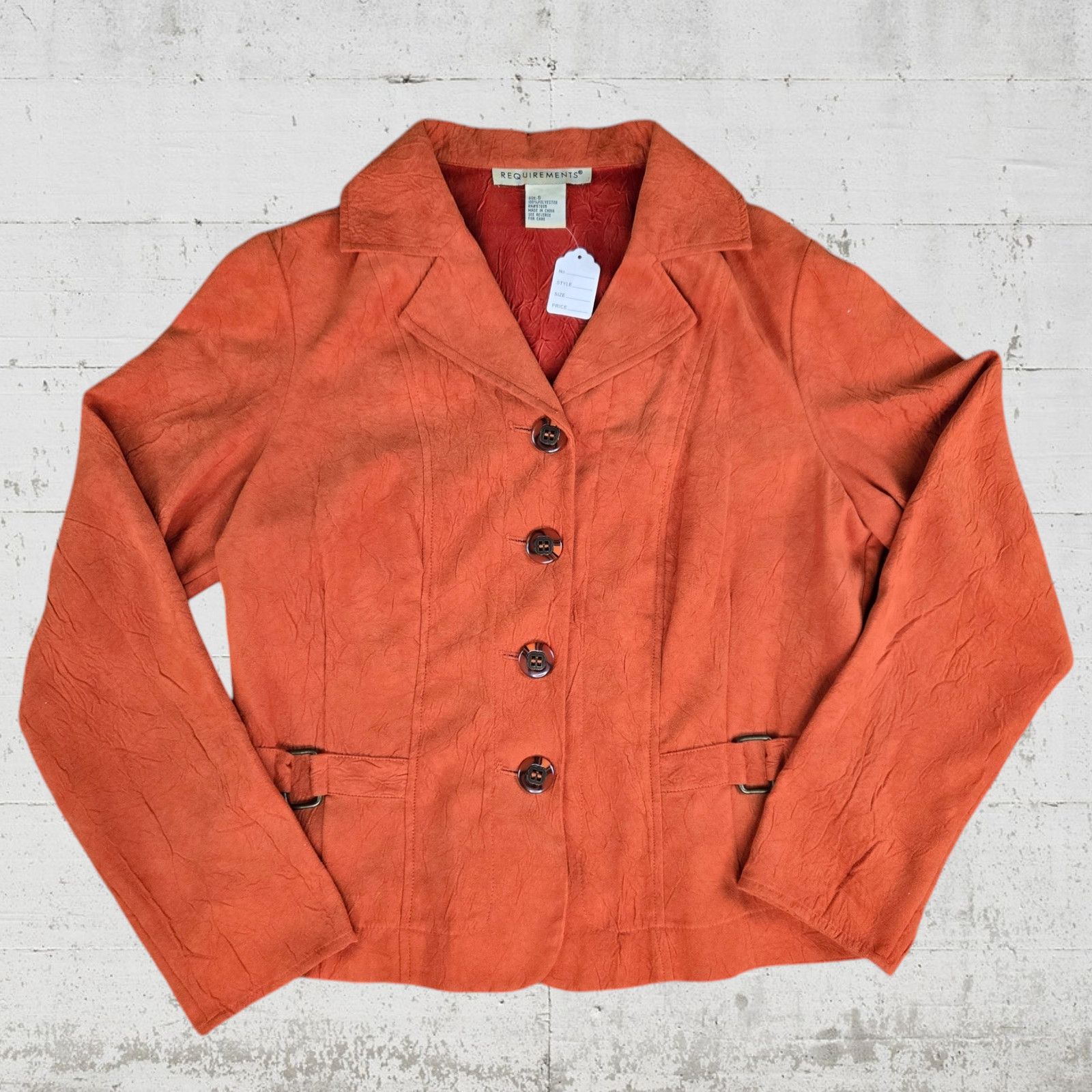 Vintage Vintage Orange Faux Suede 90s Jacket Size Small Size S / US 4 / IT 40 - 2 Thumbnail