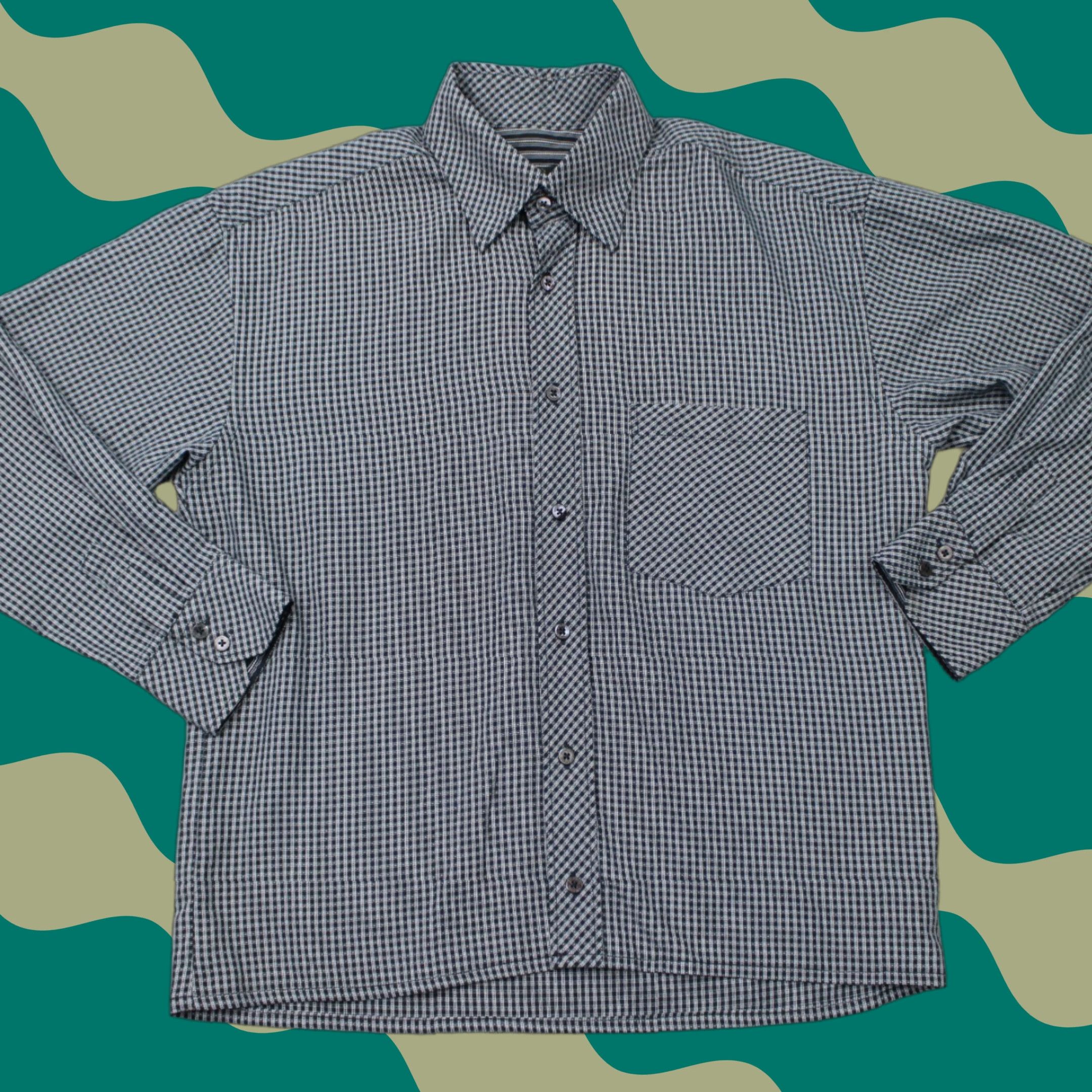 BUGATCHI Bugatchi Uomo Shirt Mens Medium Black/Gray Check Long Sleeve Button Down Size US M / EU 48-50 / 2 - 1 Thumbnail