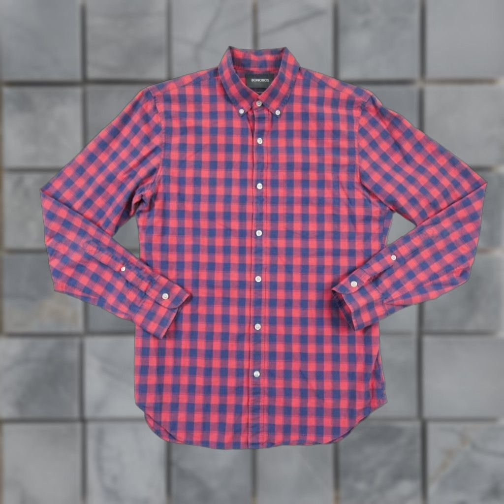 Bonobos Bonobos Mens Medium Slim Fit Button Down Long Sleeve Plaid Shirt Size US M / EU 48-50 / 2 - 1 Thumbnail