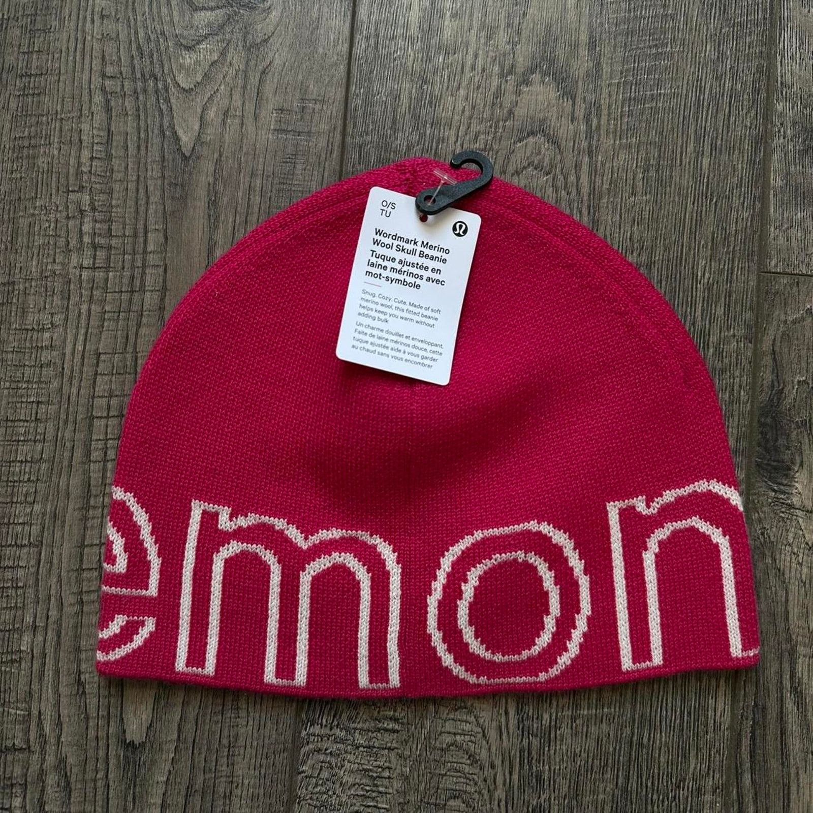 Lululemon Lulu Lemon SoldOut Pink Spellout Merino Wool Skullcap Beanie Size ONE SIZE - 5 Thumbnail