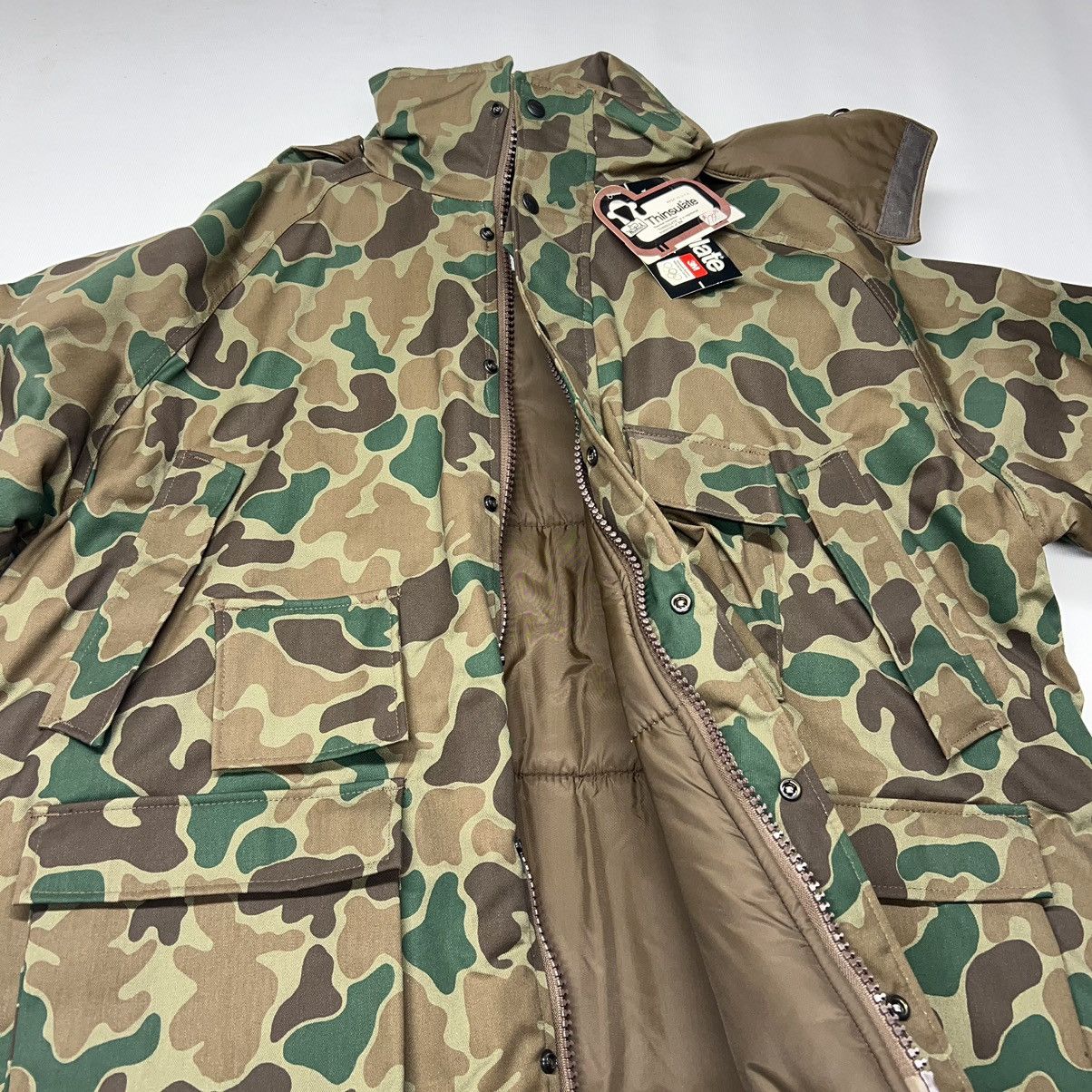 Vintage × Woolrich Woolen Mills VTG Woolrich Jacket Coat Duck Camo Lined Padded Green 90s Size US XL / EU 56 / 4 - 3 Thumbnail