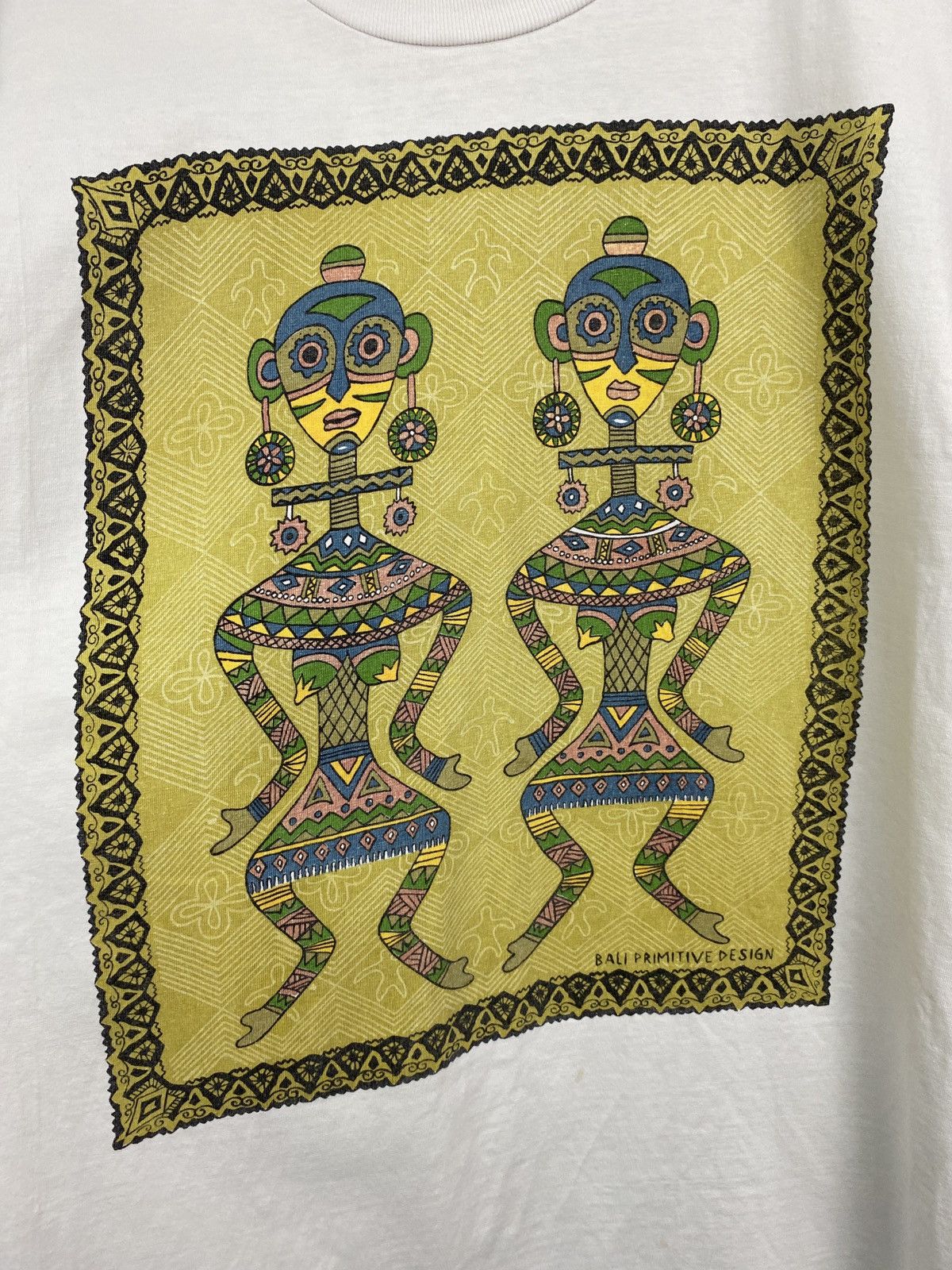 Designer 🇮🇩 Vintage 90s Bali Primitive Design Dance T-Shirt Rare Retro Size US XL / EU 56 / 4 - 4 Thumbnail